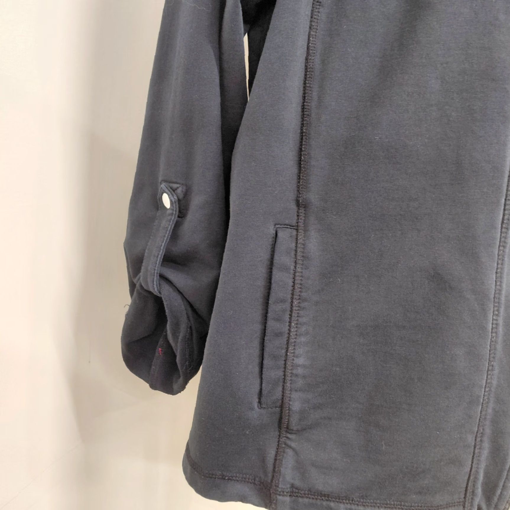 Vintage Allison Daley Jacket Blazer Womens Size L Black Full Zip Roll Tab Pocket Stretch Jacket Size L / US 10 / IT 46 - 3 Thumbnail