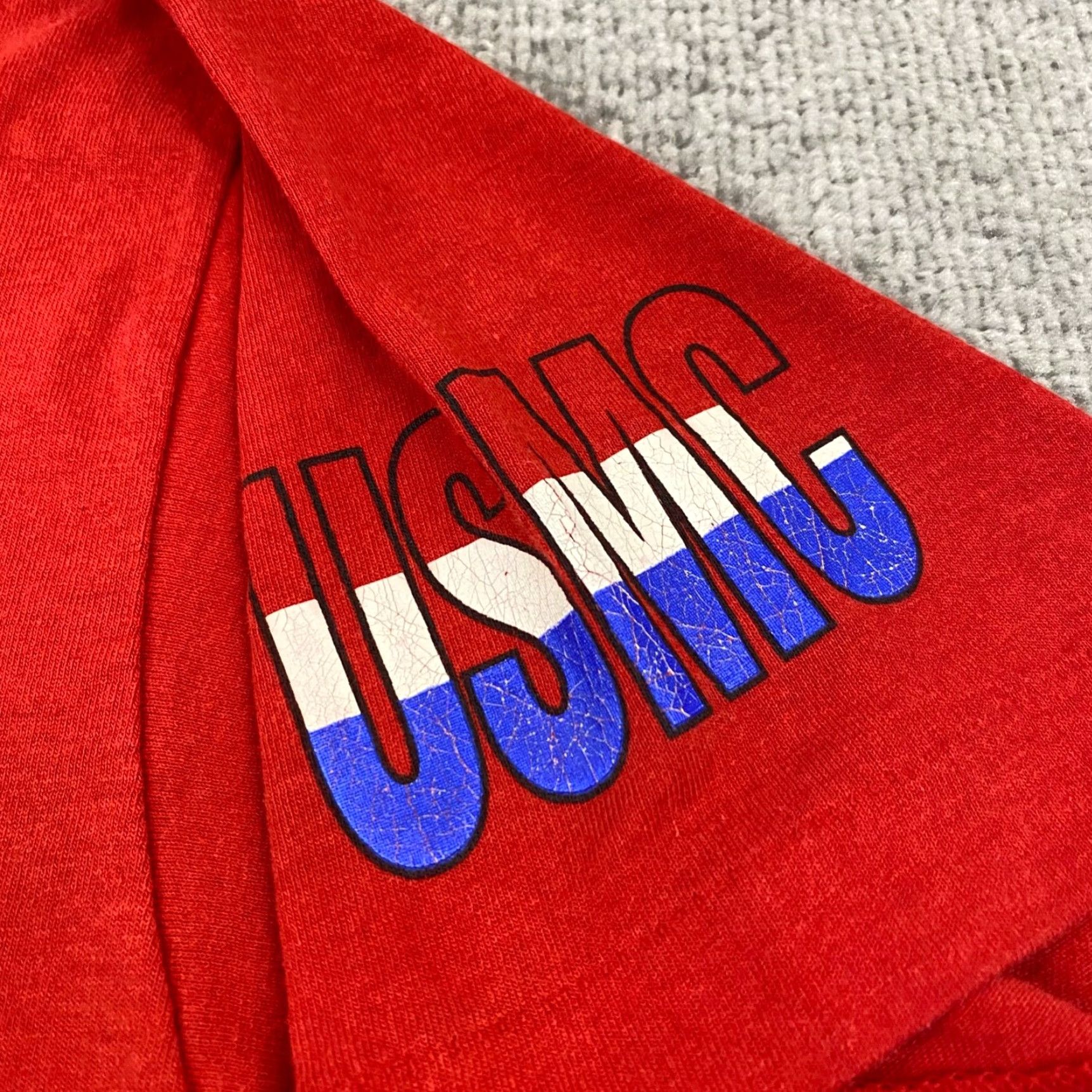 Vintage VINTAGE USMC Shirt Mens Large Red Marine Corps Marathon Drug Free USA 90s Single Size US L / EU 52-54 / 3 - 3 Thumbnail