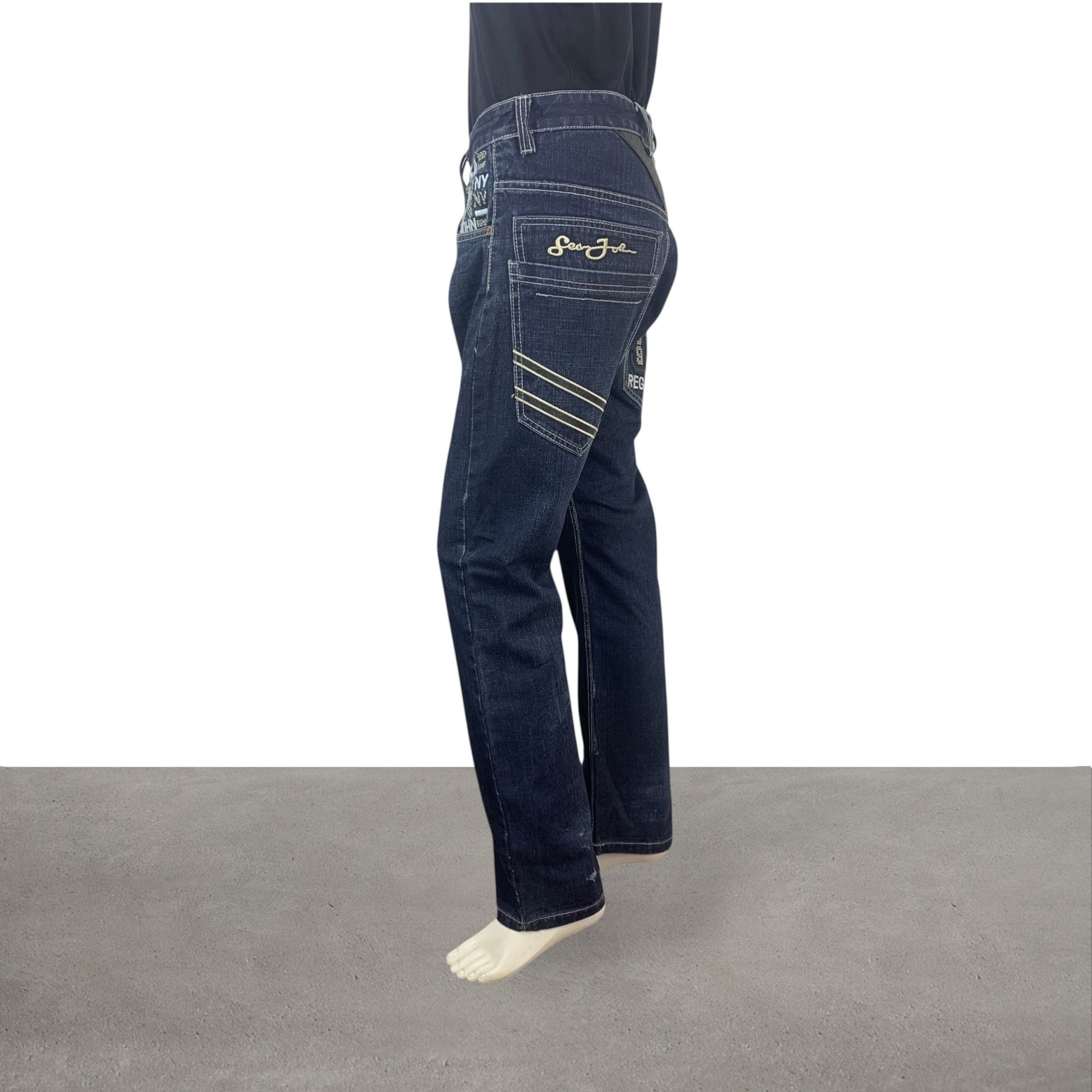 Sean John Sean John Baggy Denim Jeans Embroided Logo Jeans Hip Hop Size US 32 / EU 48 - 4 Thumbnail