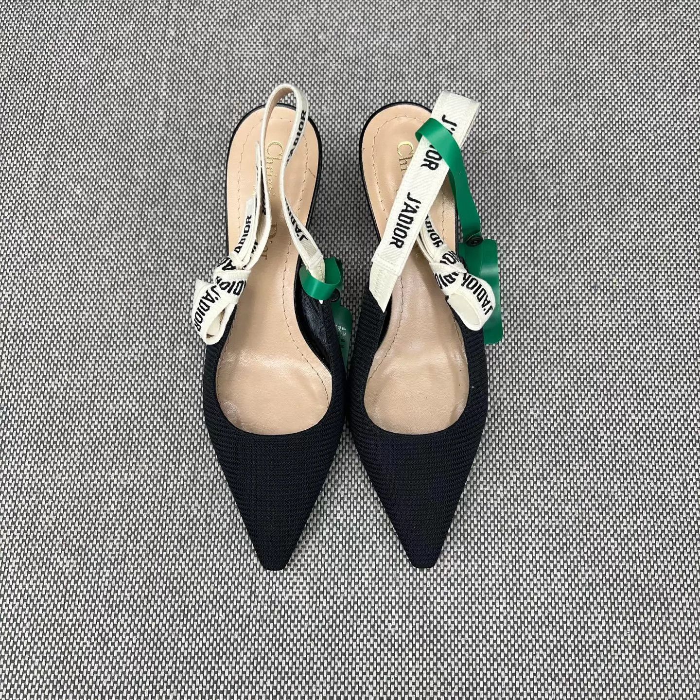 Dior DIOR J'Adior Embroidered Strap B&W Heels 35.5 Size US 5 / IT 35 - 7 Thumbnail