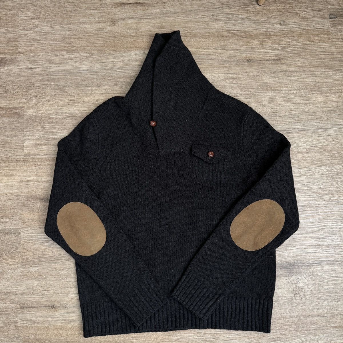 Polo Ralph Lauren Vintage Polo Ralph Lauren Collar Knit Sweater Leather Elbows Size US L / EU 52-54 / 3 - 1 Thumbnail