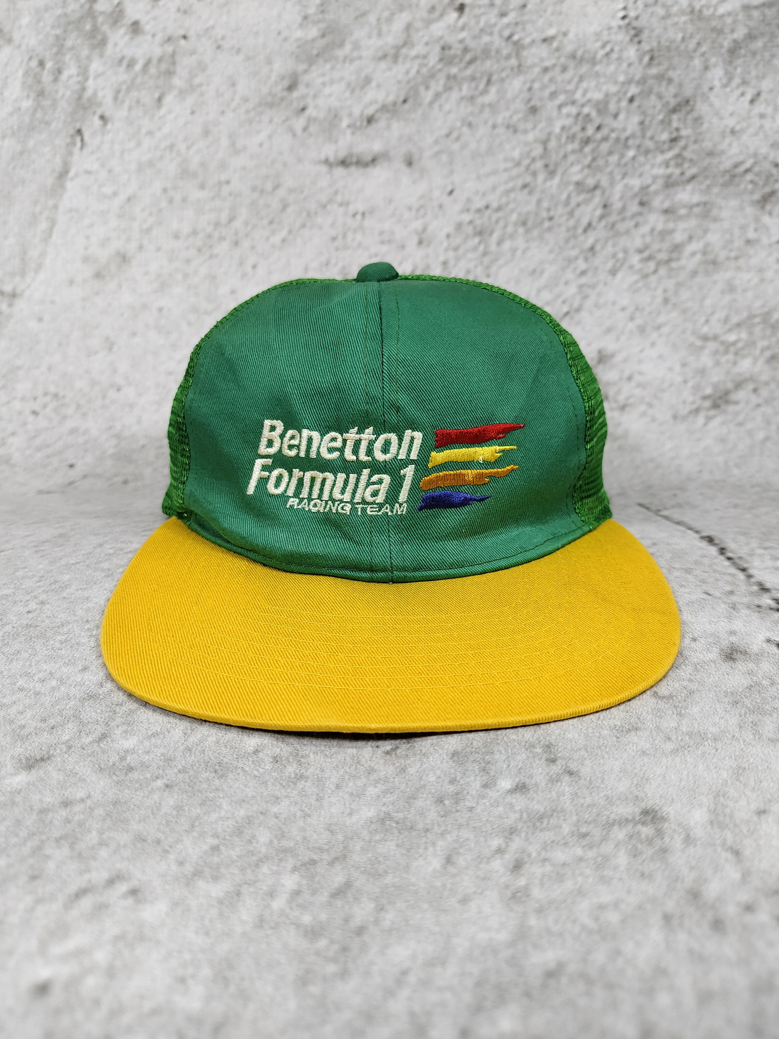 Benetton 90s Benetton🔥F1 Racing Team Embroidered Logo Trucker Hat Size ONE SIZE - 1 Thumbnail