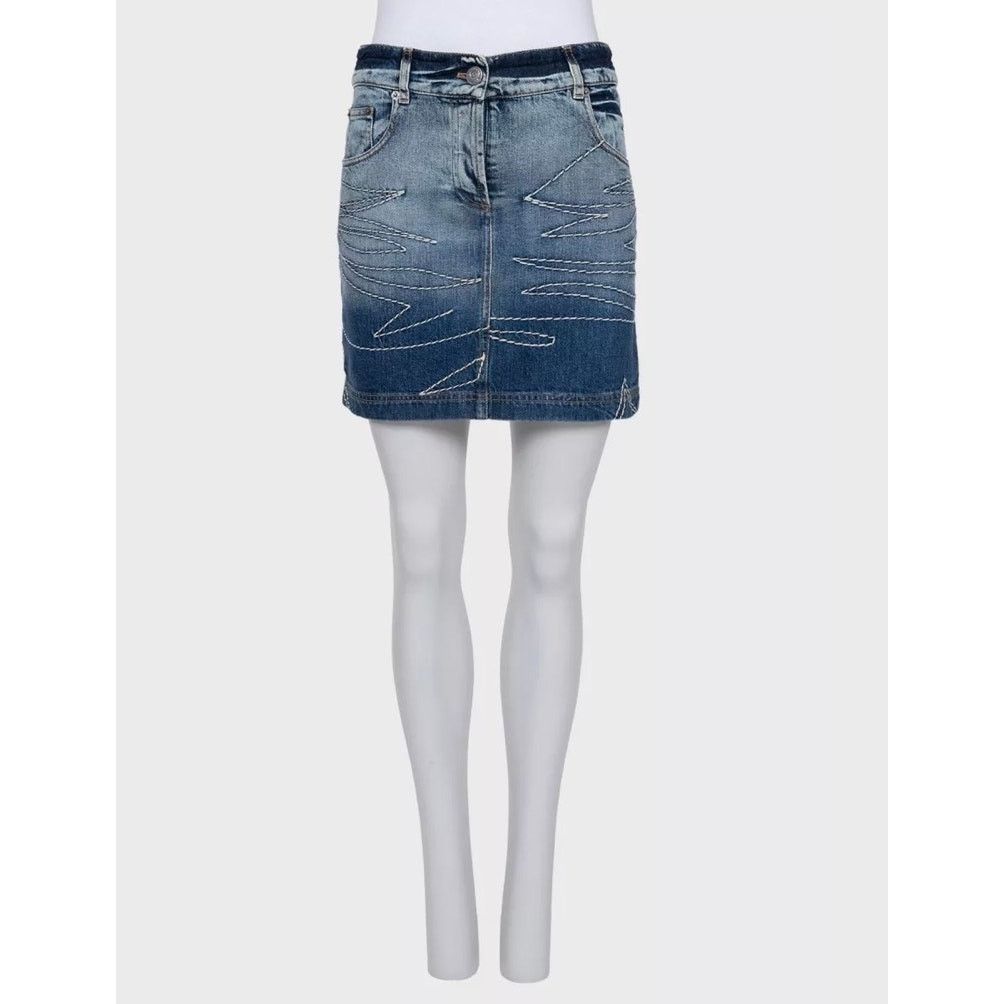 Dior Chic Christian Dior Blue Denim Mini Skirt - FR34/XS Size 25" / US 0 / IT 36 - 1 Thumbnail
