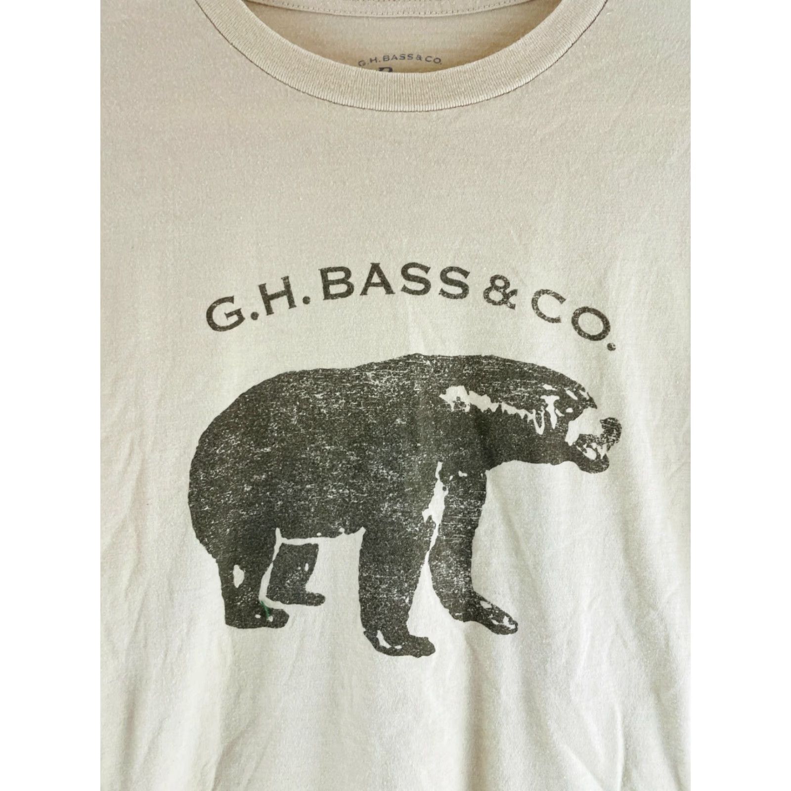 Vintage G.H. Bass & Co. T-Shirt Mens Size Medium Tan Long Sleeve Crew Neck Bear Print Size US M / EU 48-50 / 2 - 3 Thumbnail