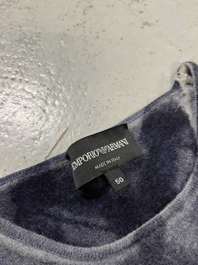 Emporio Armani AW2020 Emporio Armani Navy Gradient Grey Wool Sweater Size XS / US 0-2 / IT 36-38 - 7 Thumbnail