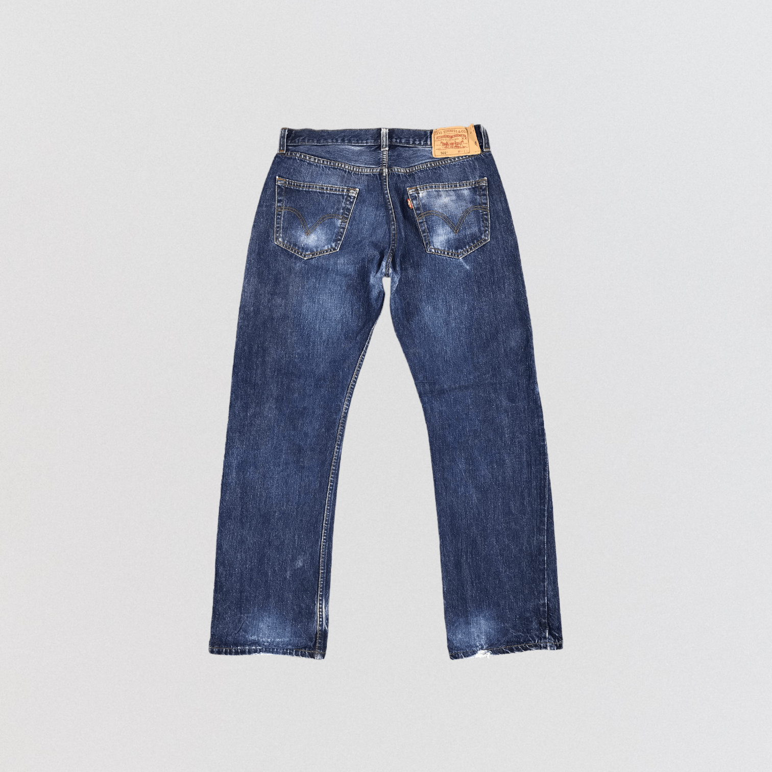 Levi's Vintage Blue Wash Levis 501 Denim Jeans-JM958 Size US 33 - 2 Thumbnail