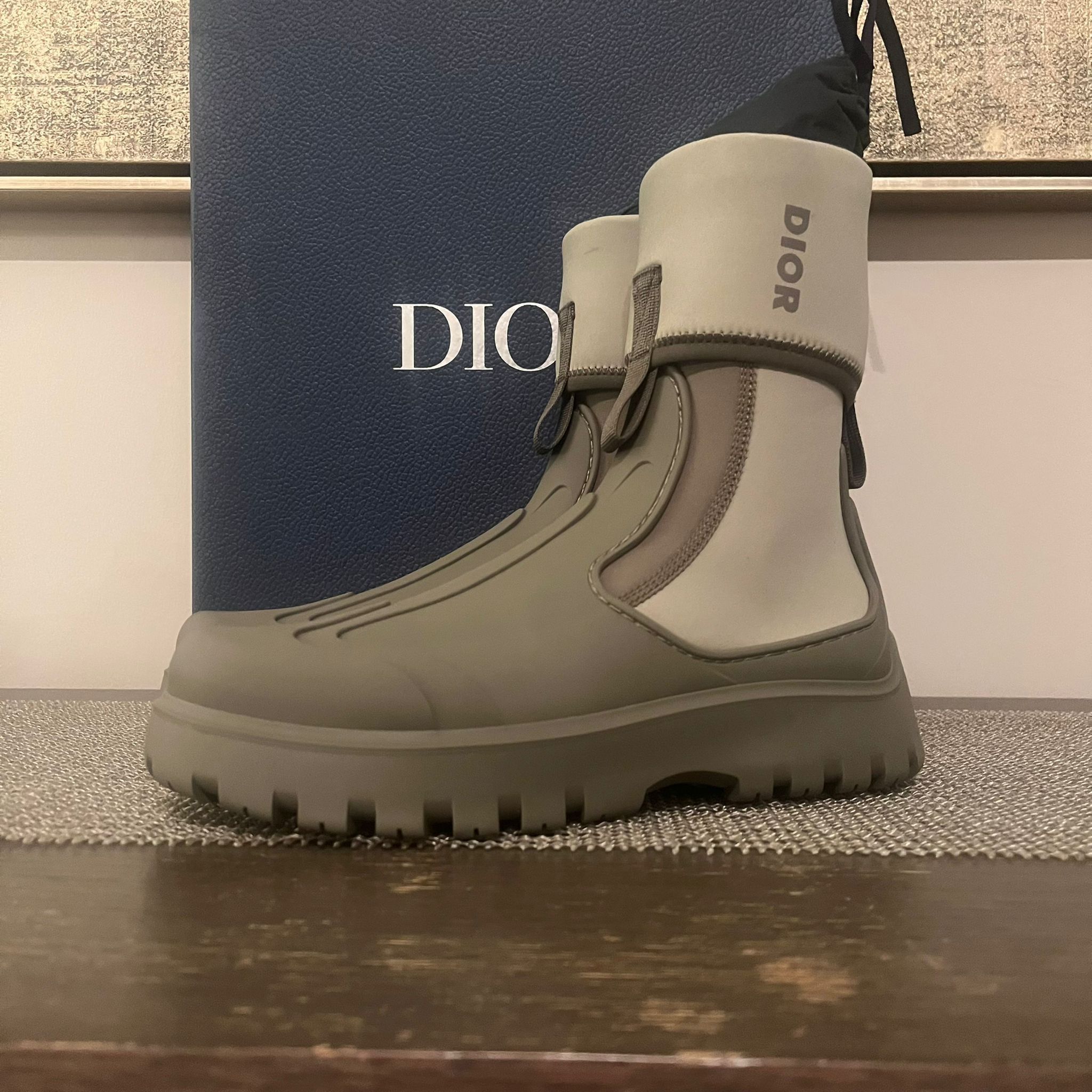 Dior Garden Neoprene Boots in Khaki Size US 9 / EU 42 - 2 Thumbnail