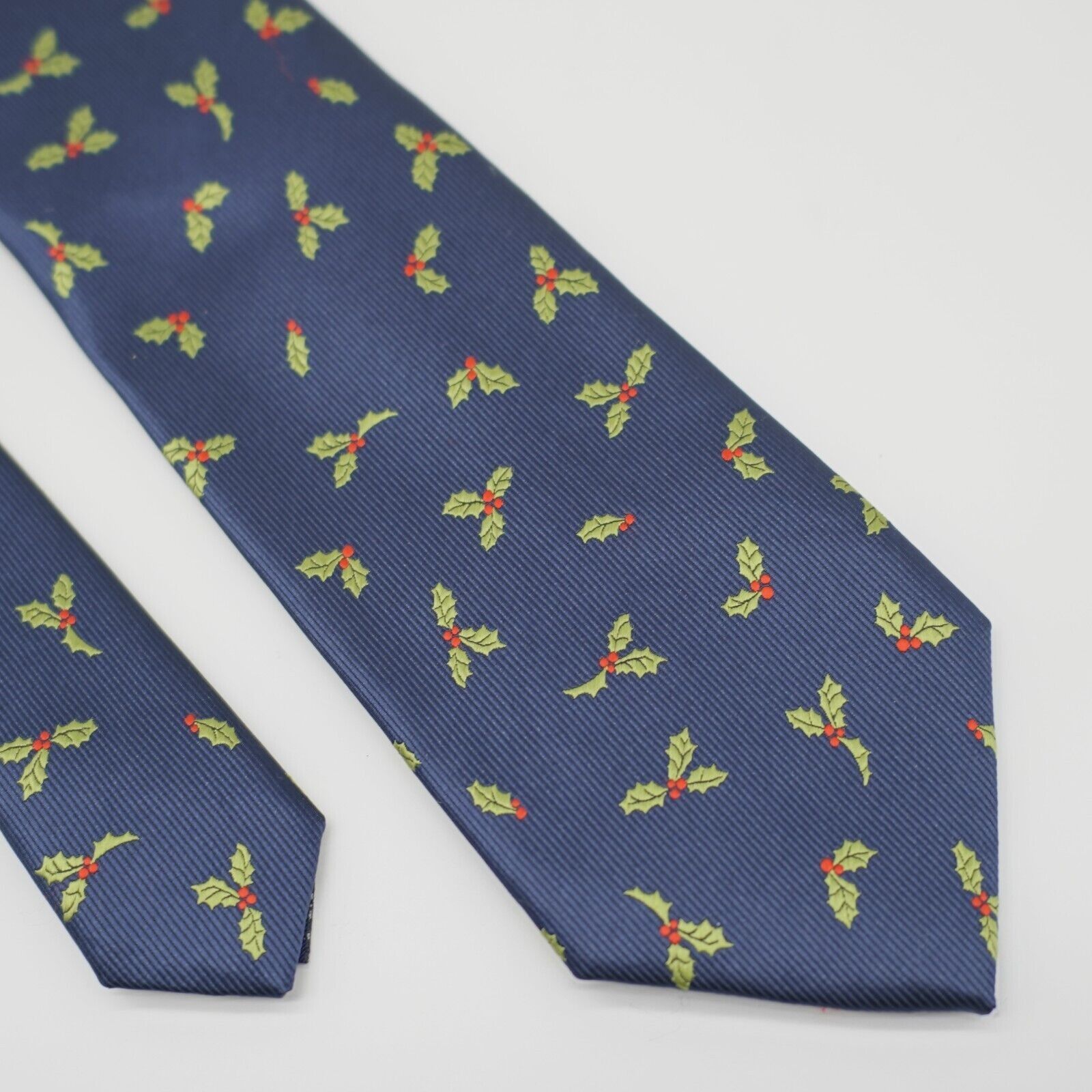 John Ashford John Ashford Blue Woven Christmas Mistletoe Polyester Tie Size ONE SIZE - 1 Thumbnail