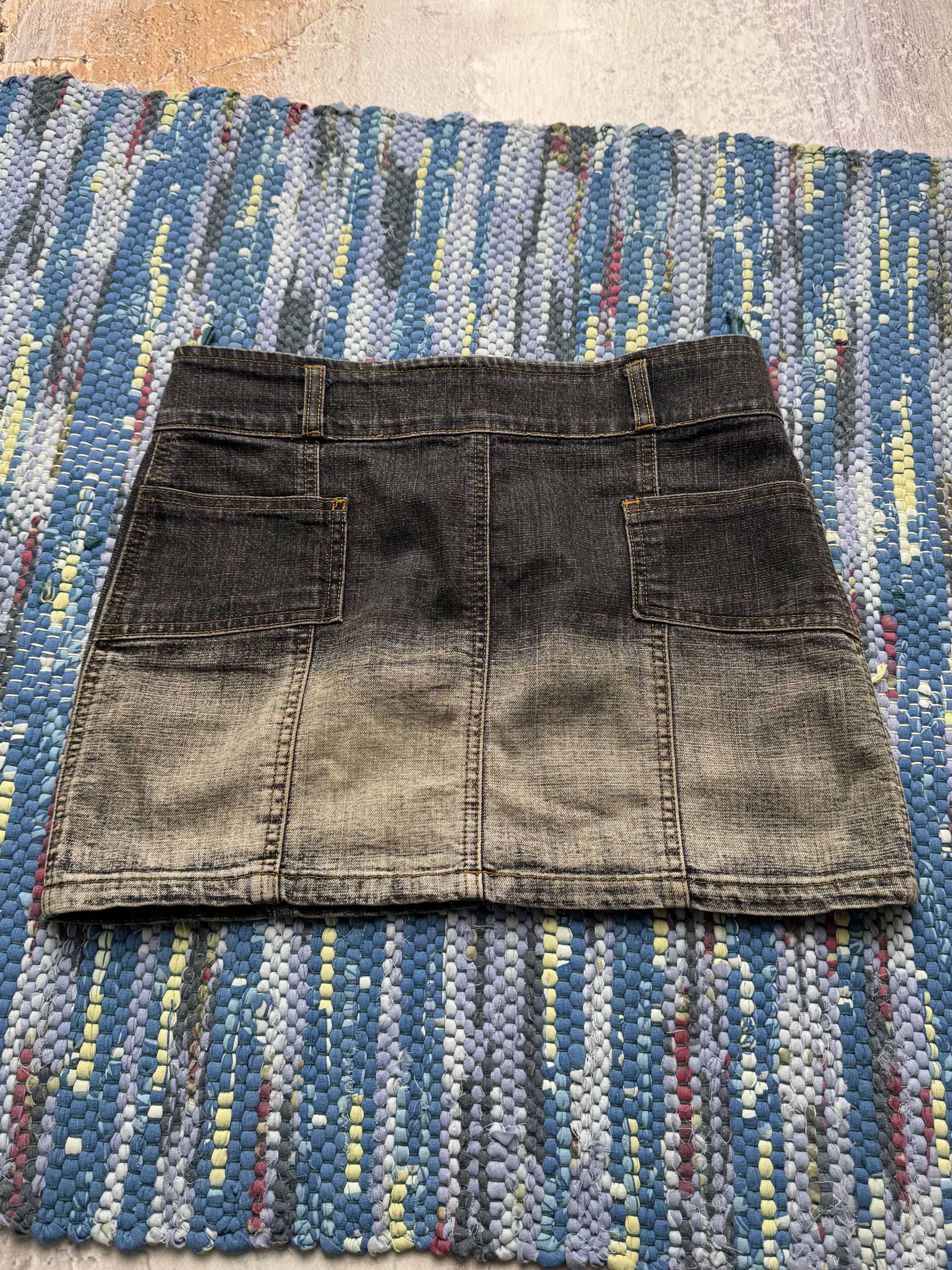 Vintage Vintage Gradient Denim Mini Skirt A8D15(V8) Size 27" / US 4 / IT 40 - 8 Thumbnail