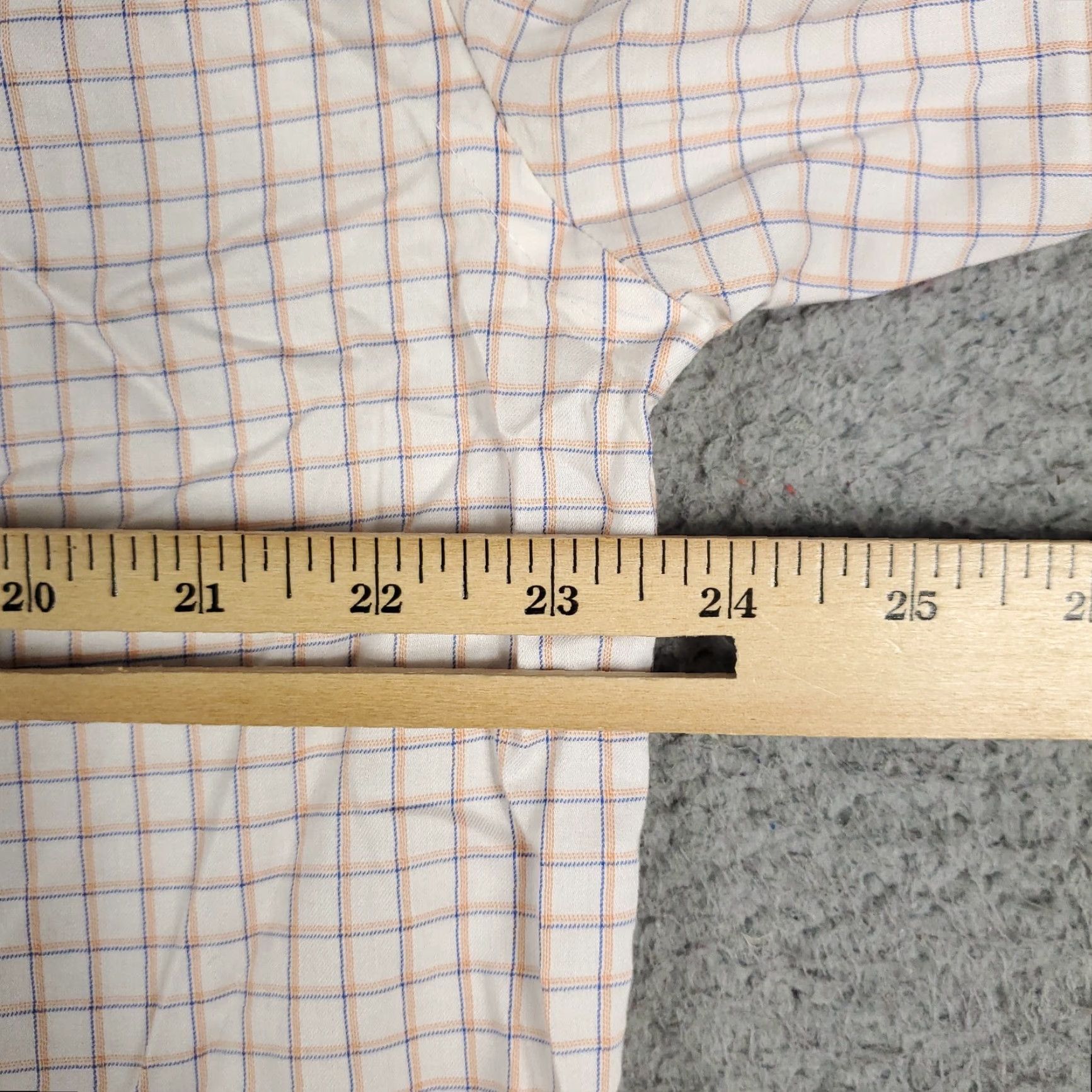 Tommy Hilfiger Tommy Hilfiger Dress Shirt Men 16 White Orange Check Long Sleeve Button Up Preppy Size 42R - 5 Thumbnail