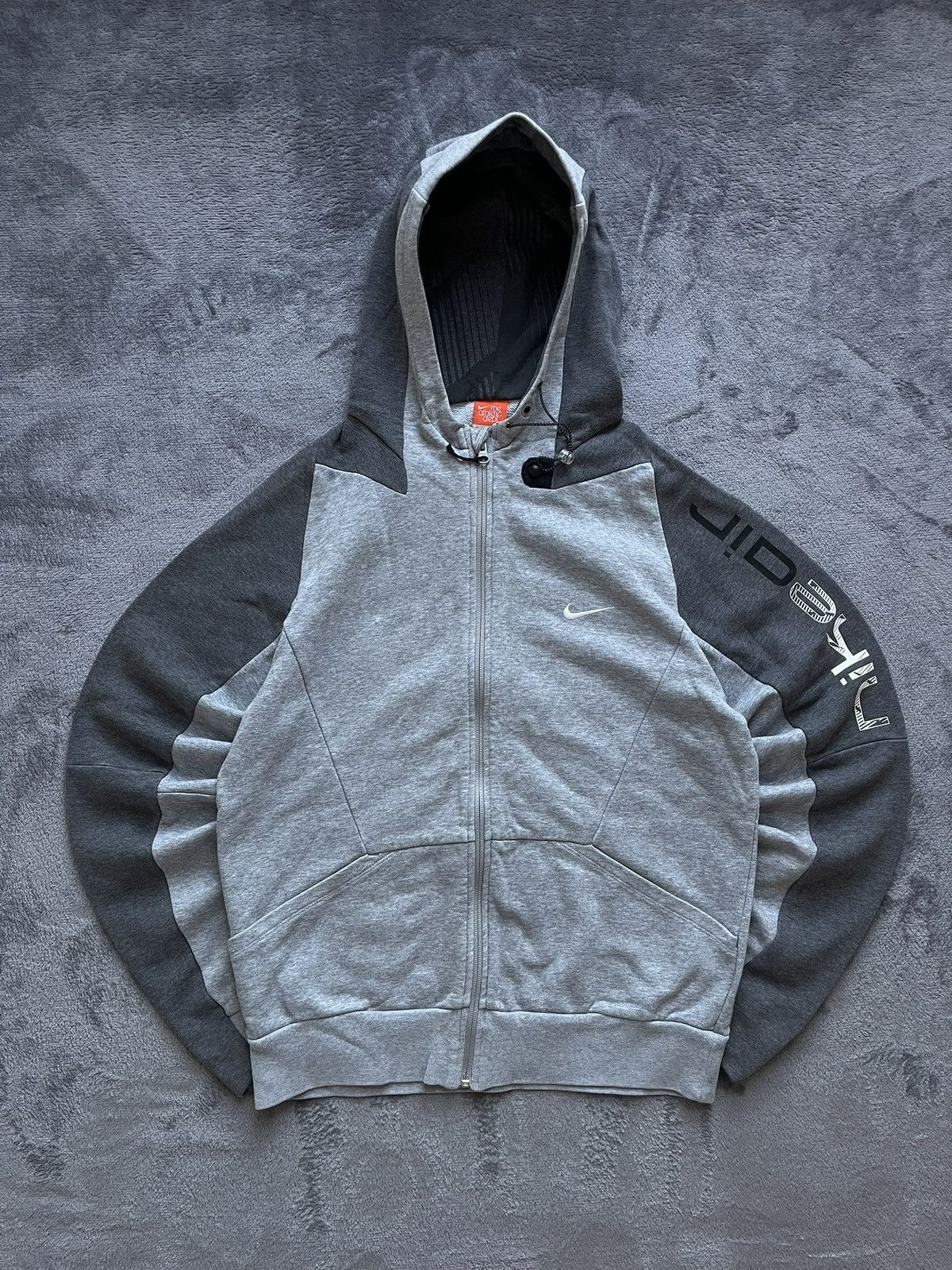 Nike 00s Nike Air Spellout Sleeve Logo Drill Oversized Zip Hoodie Size US M / EU 48-50 / 2 - 1 Thumbnail