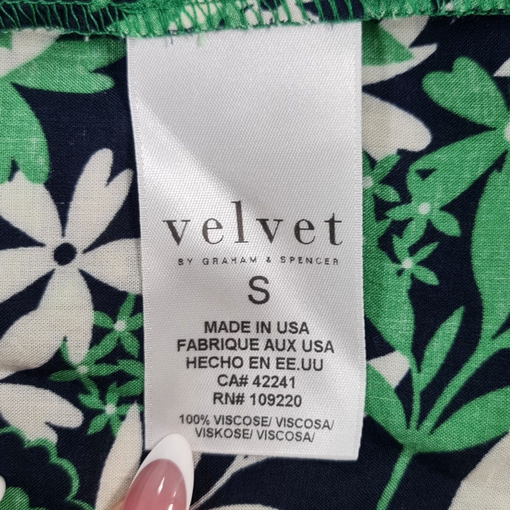 Velvet Velvet by Graham & Spencer Womens Dress Green Small Floral Midi Challis Size S / US 4 / IT 40 - 7 Thumbnail