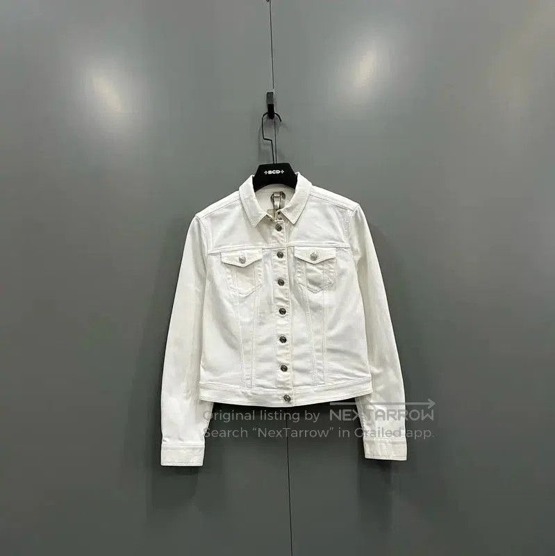 Burberry Burberry White Cotton Jacket for Women. Size L / US 10 / IT 46 - 1 Thumbnail