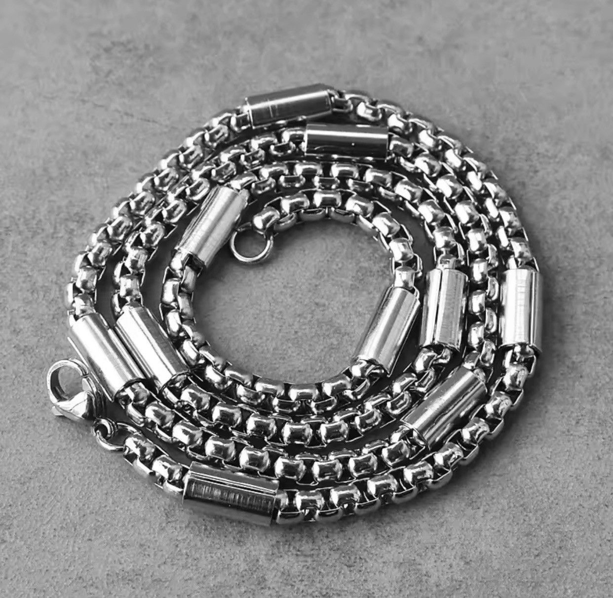 Jewelry 5mm Silver Color Round Box Chain Stainless Steel Chain Size ONE SIZE - 5 Thumbnail