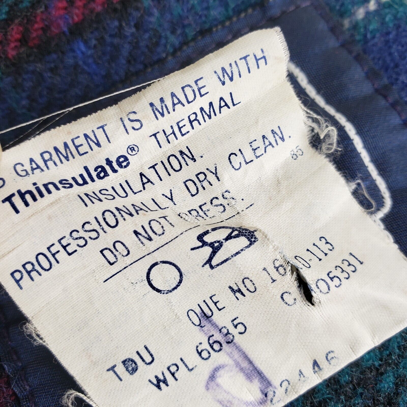 Woolrich Woolen Mills Vtg Woolrich Woman Cobalt Plaid Lined Wool Car Coat Peacoat Size S / US 4 / IT 40 - 9 Thumbnail