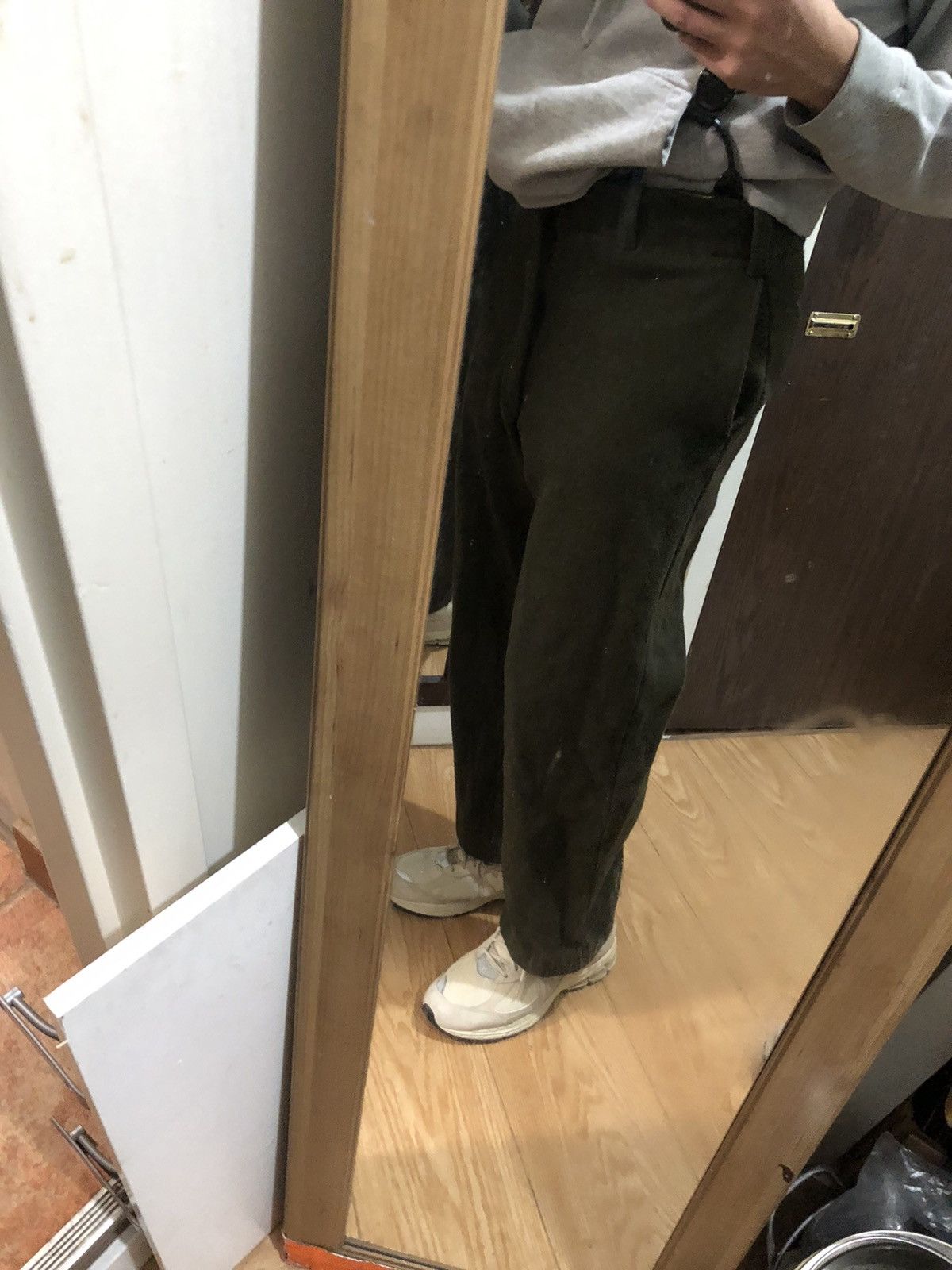 Japanese Brand × Vintage Wool 80s suspenders pants olive 31x28 Size US 30 / EU 46 - 13 Thumbnail