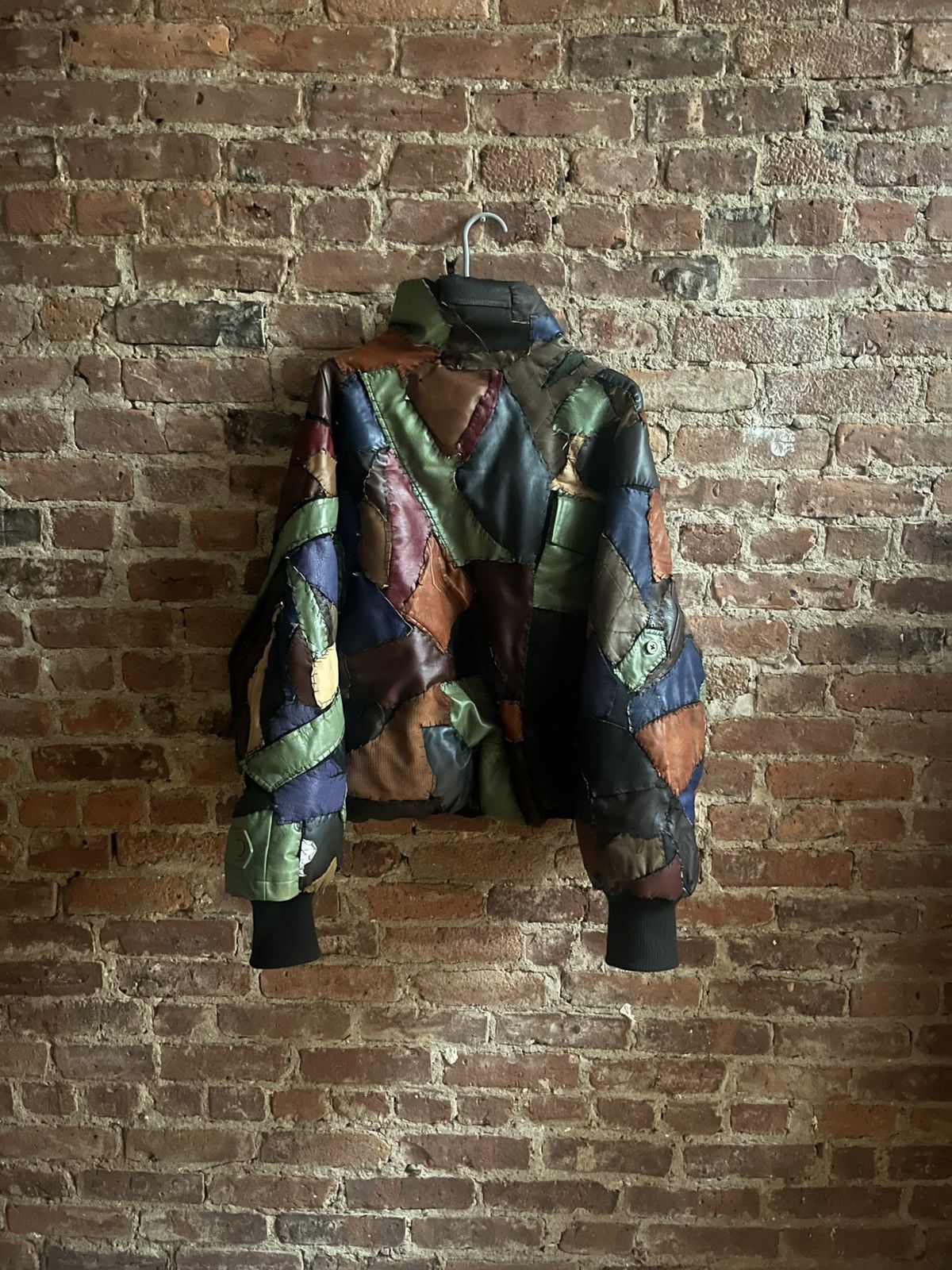 Other leather multi-color patchwork jacket made-to-order Size L / US 10 / IT 46 - 3 Thumbnail