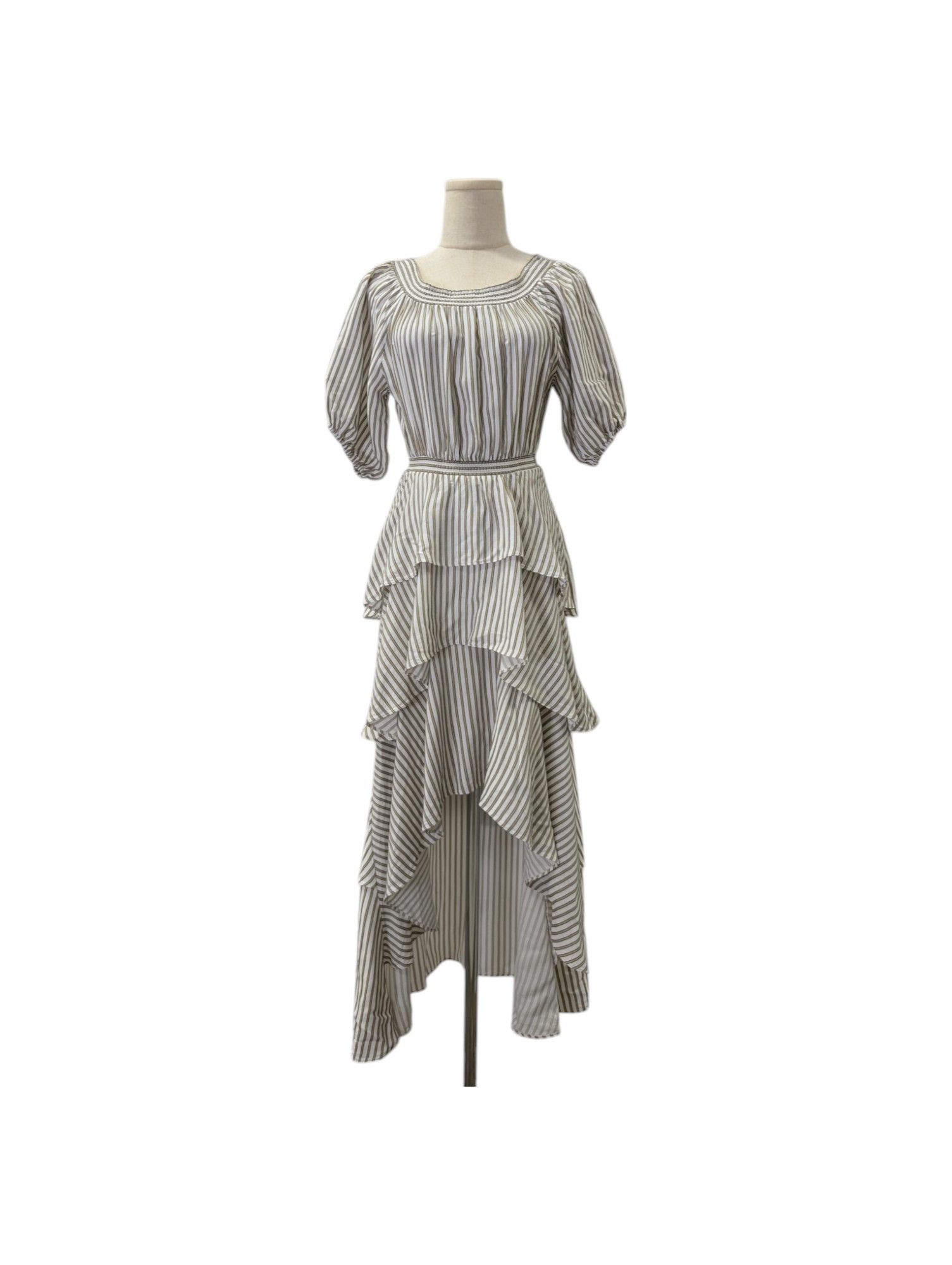 Maje Striped One-Piece Ruffled Asymmetric Dress | Grailed