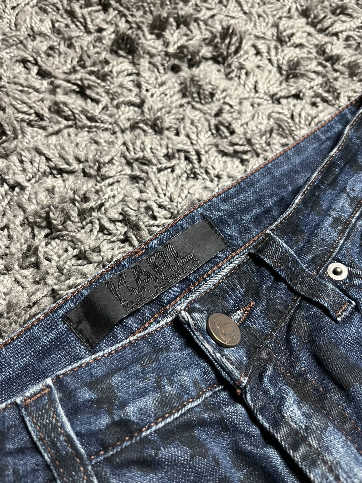 Karl Lagerfeld ARCHIVE Karl Lagerfeld "K" Silhouette Monogram Denim Pants Size US 30 / EU 46 - 6 Thumbnail