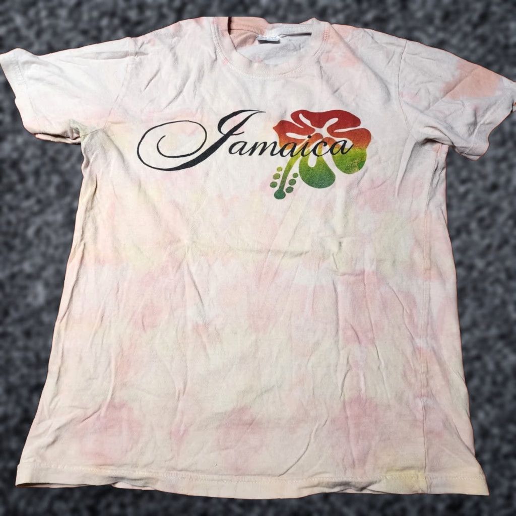 Vintage Retro Womens L Tie Dye Jamaica Souvenir Travel T Shirt Size L / US 10 / IT 46 - 1 Thumbnail