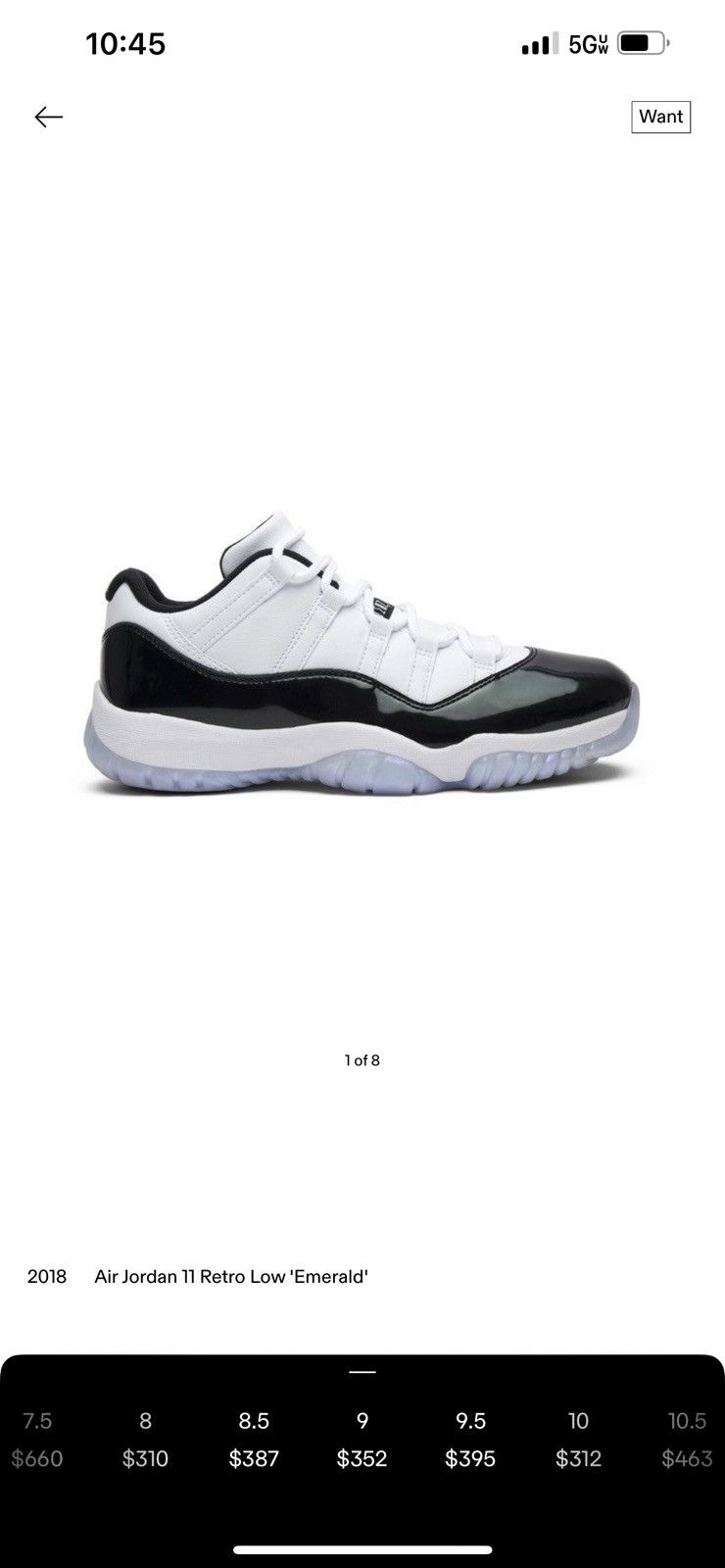 Jordan Brand Air Jordan 11 Retro Low Emerald - Size 9 Size US 9 / EU 42 - 8 Thumbnail