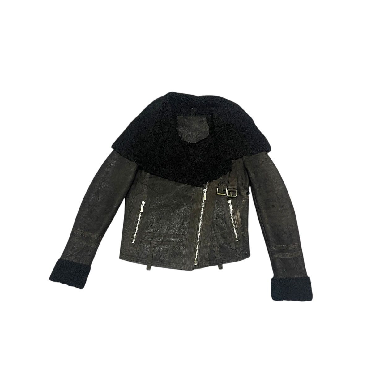 If Six Was Nine Vtg Rick Owen Inspired Avantgarde Sheepskin Leather Jacket Size US S / EU 44-46 / 1 - 2 Thumbnail