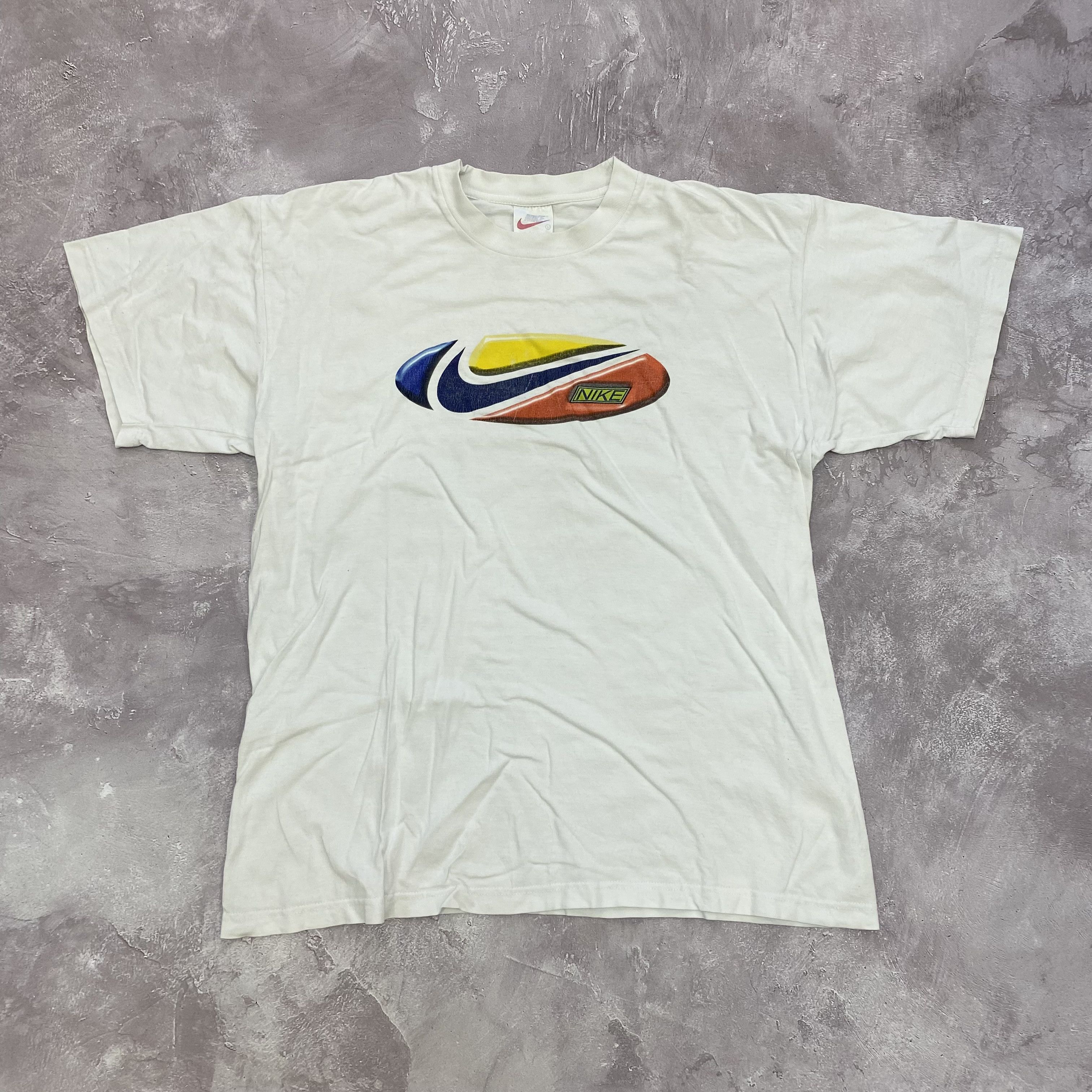 Nike × Vintage Vintage Nike Big Swoosh Tee Size US L / EU 52-54 / 3 - 1 Thumbnail