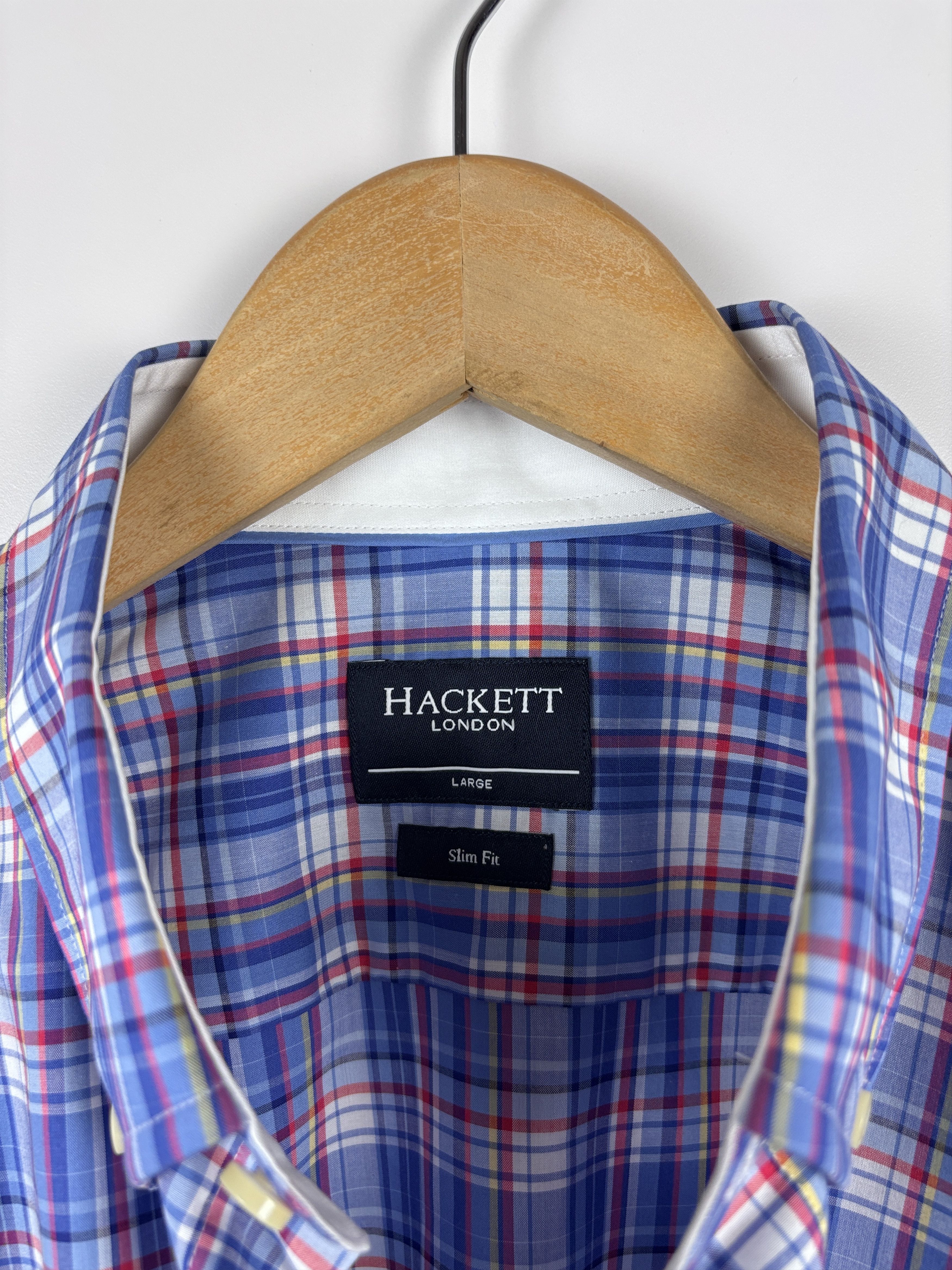 Hackett Hackett London Thomas Mason Button Down Check Shirt Slim Fit Size US L / EU 52-54 / 3 - 7 Thumbnail
