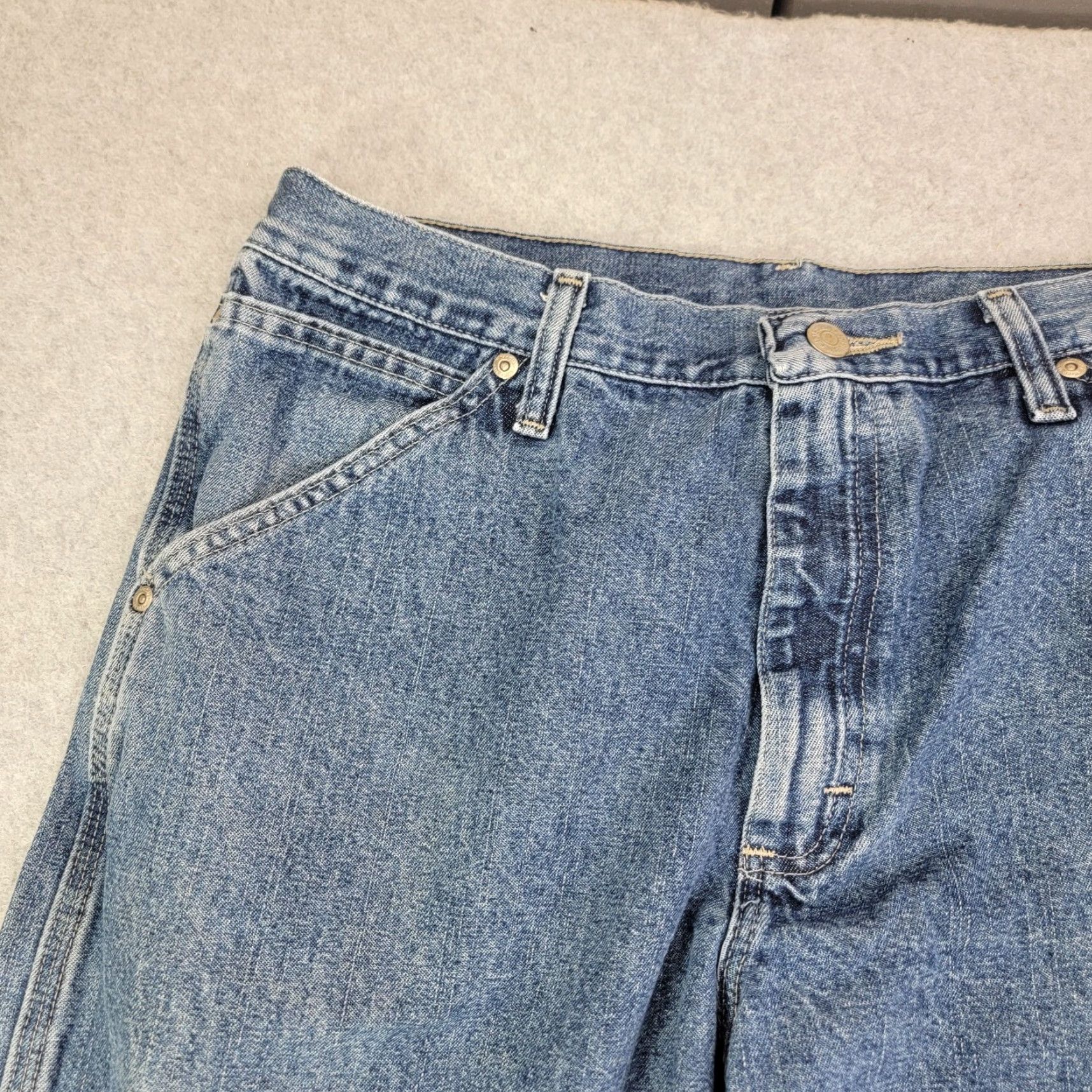 Wrangler VINTAGE Wrangler Carpenter Jeans Mens 32x32 Blue Relaxed Straight Leg Denim 94LSWDV Size US 32 / EU 48 - 3 Thumbnail