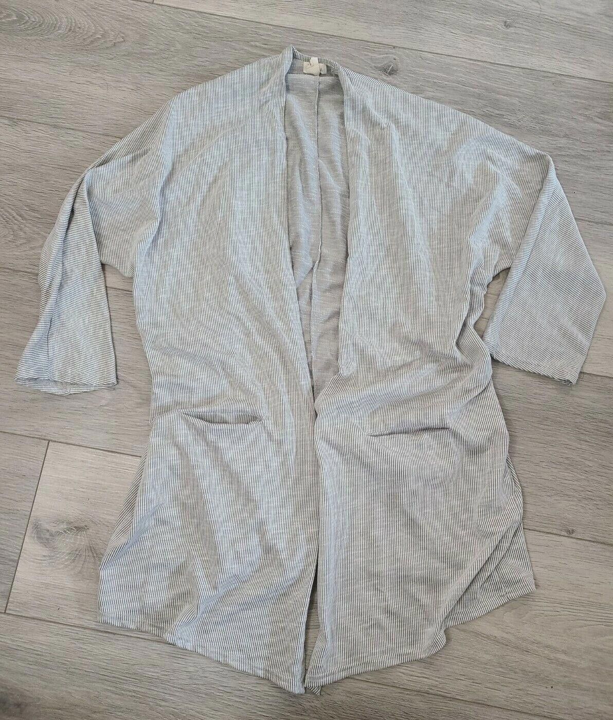 Designer Donni Cardigan One Size Waffle Neutral Striped Open Size ONE SIZE - 4 Thumbnail