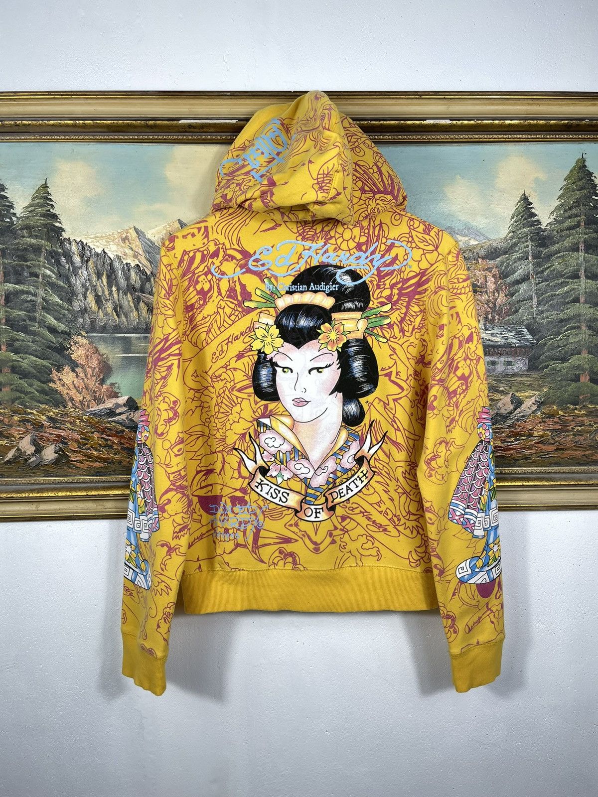 Christian Audigier Ed Hardy Retro 00s Hoodie With Crystals Affliction Grunge Size M / US 6-8 / IT 42-44 - 2 Thumbnail