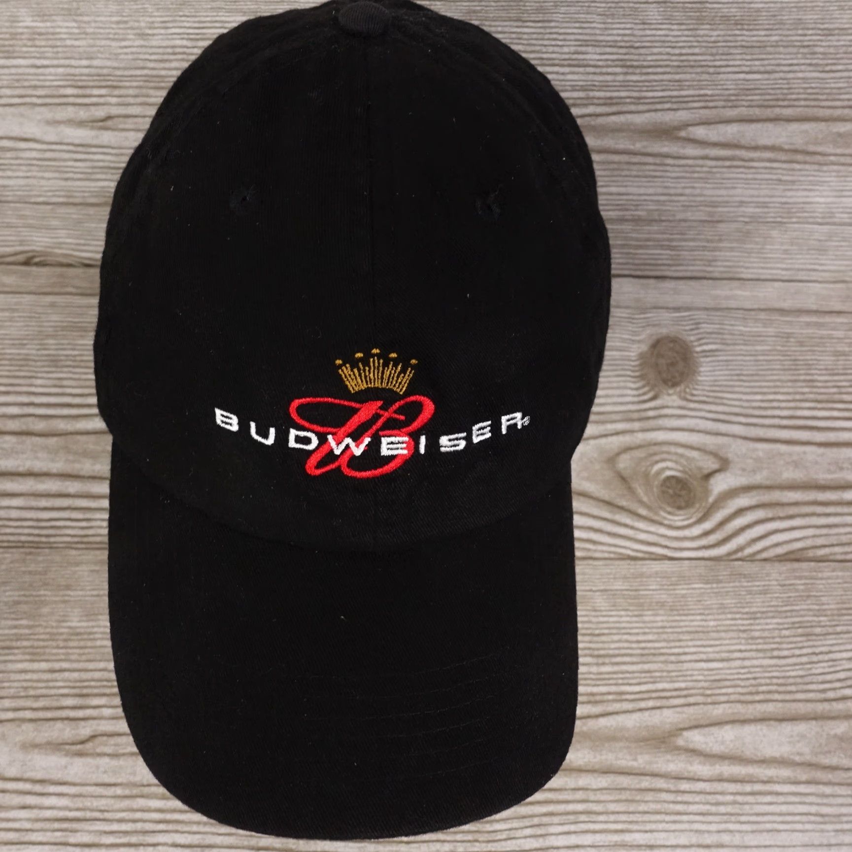 Budweiser VINTAGE BUDWEISER BASEBALL CAP - Black Strapback Hat - One Size - Casual - Mens Size ONE SIZE - 3 Thumbnail