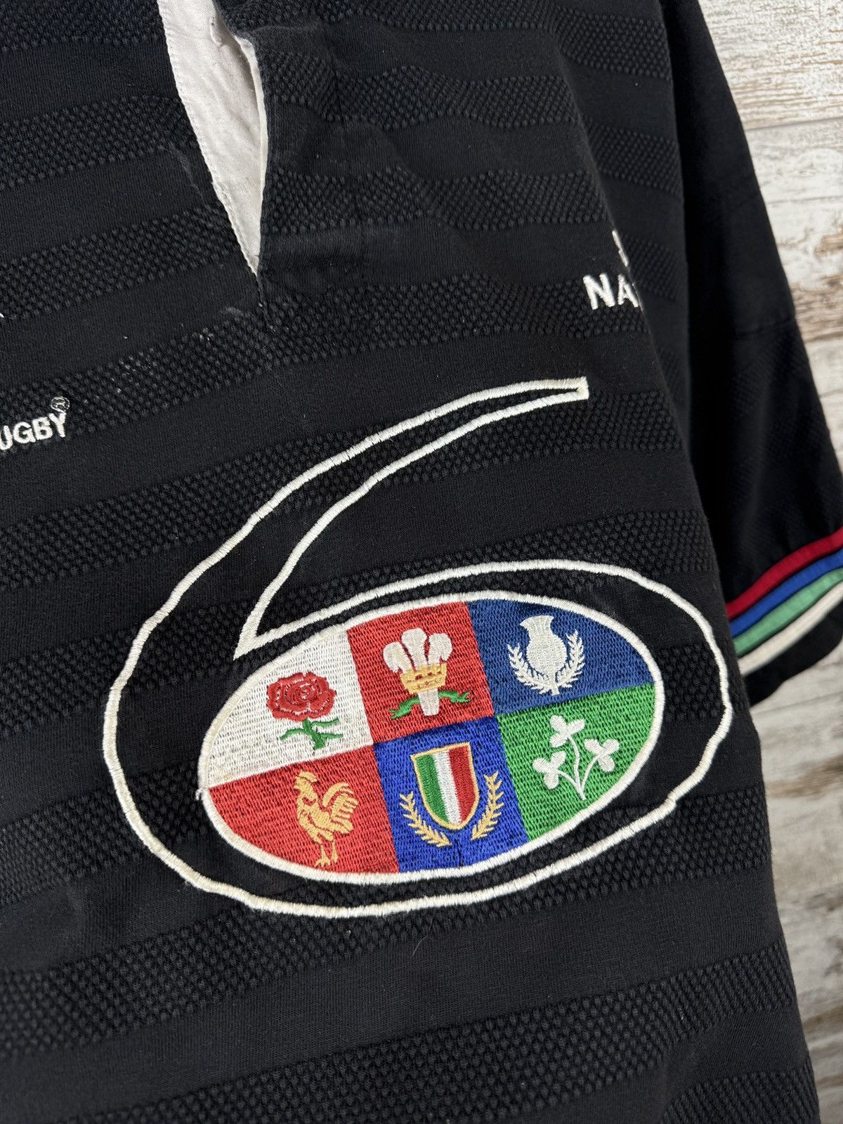 Vintage Mens Vintage Six Nations rugby jersey T-shirt tee polos Size US L / EU 52-54 / 3 - 7 Thumbnail