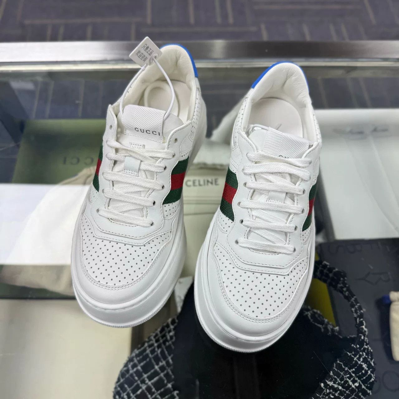 Gucci Gucci Chunky B White Sneakers Size US 4.5 / IT 34.5 - 1 Thumbnail