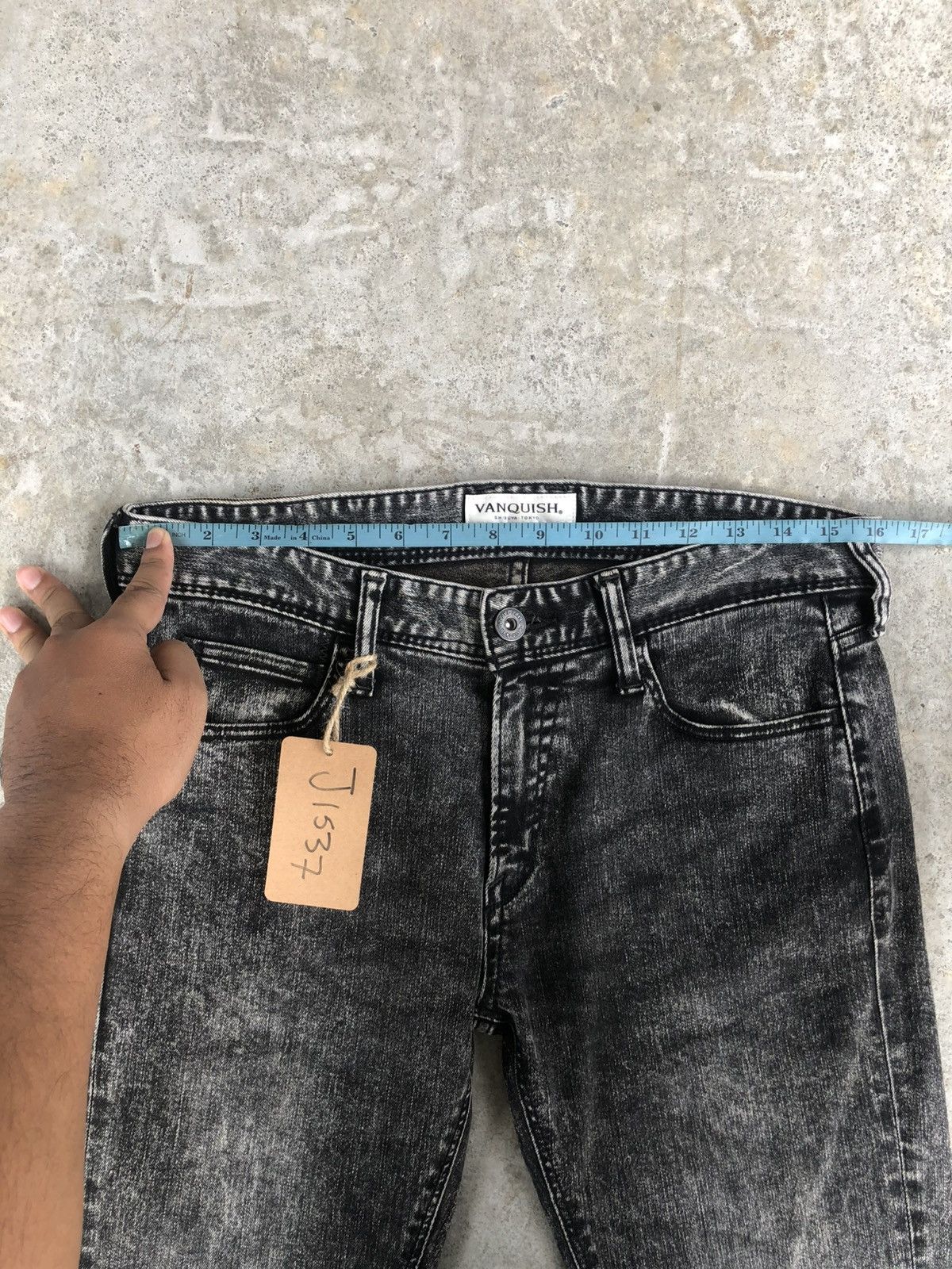 If Six Was Nine Japanese Vanquish Distressed Denim Skinny Jeans Size US 32 / EU 48 - 22 Thumbnail