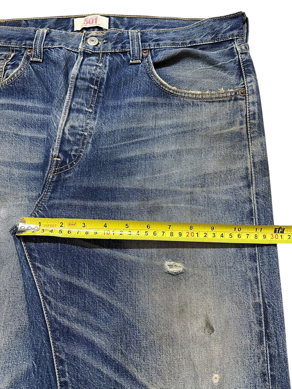 Levi's Vintage Levis 501 Mud Faded Wash Style Loose Jeans Size US 34 / EU 50 - 15 Thumbnail