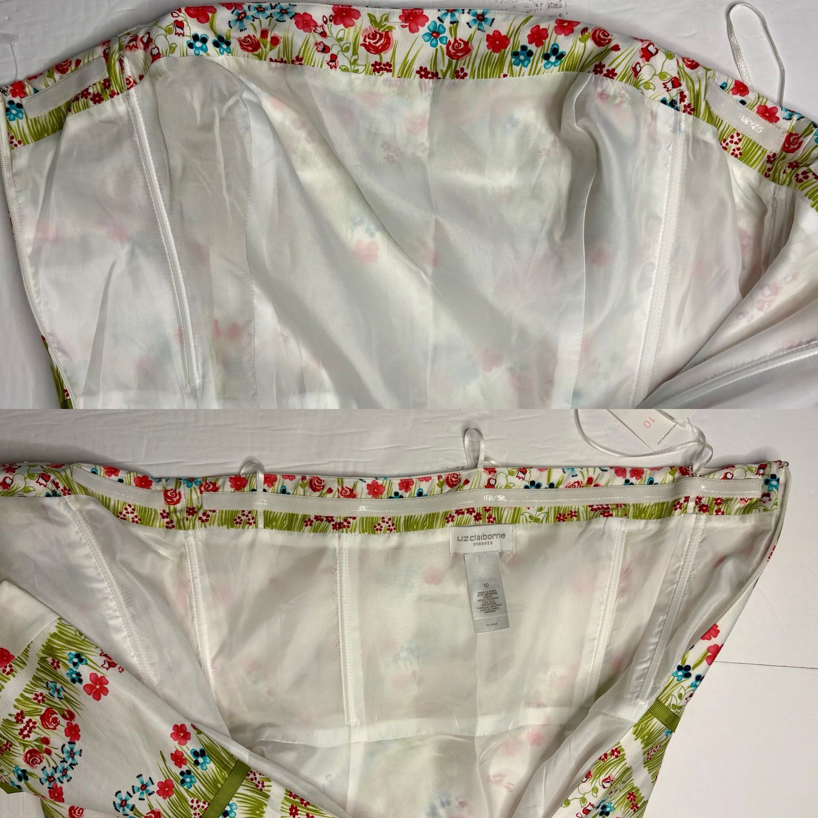 Other Liz Claiborne Spring Parade Strapless A-line Dress 10 White Size L / US 10 / IT 46 - 11 Thumbnail