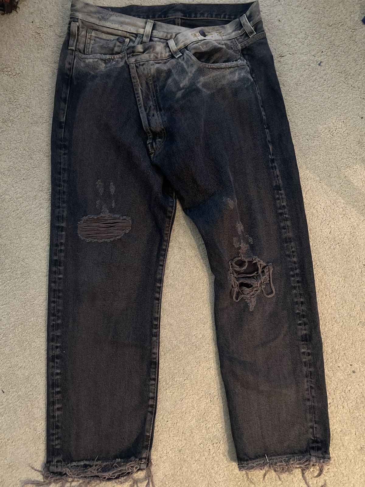 image of R13 Crossover Jean In Faded Black Size 33, Men's