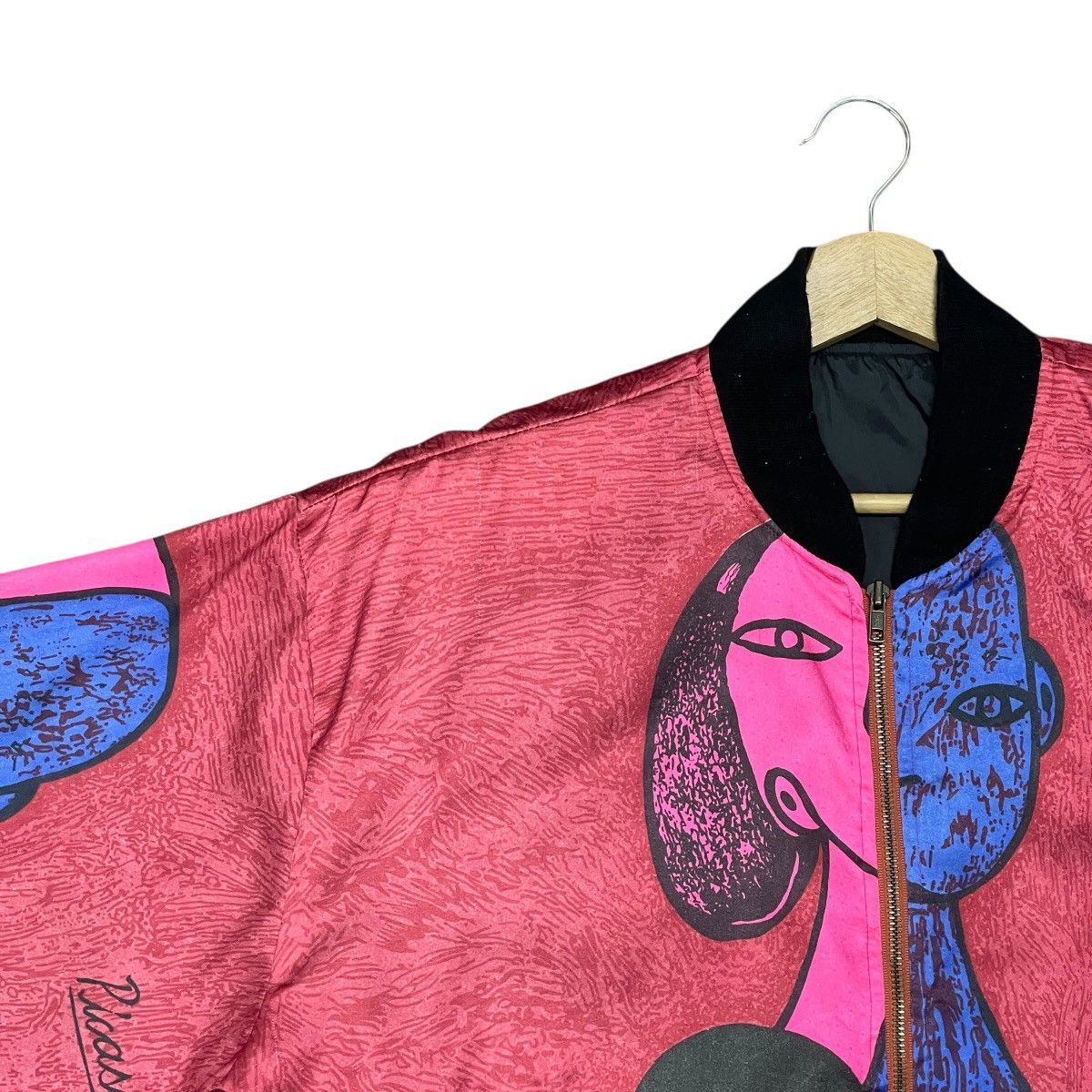 Vintage Vintage 80s Pablo Picasso Abstract Art Graphic Bomber Jacket Size US L / EU 52-54 / 3 - 5 Thumbnail