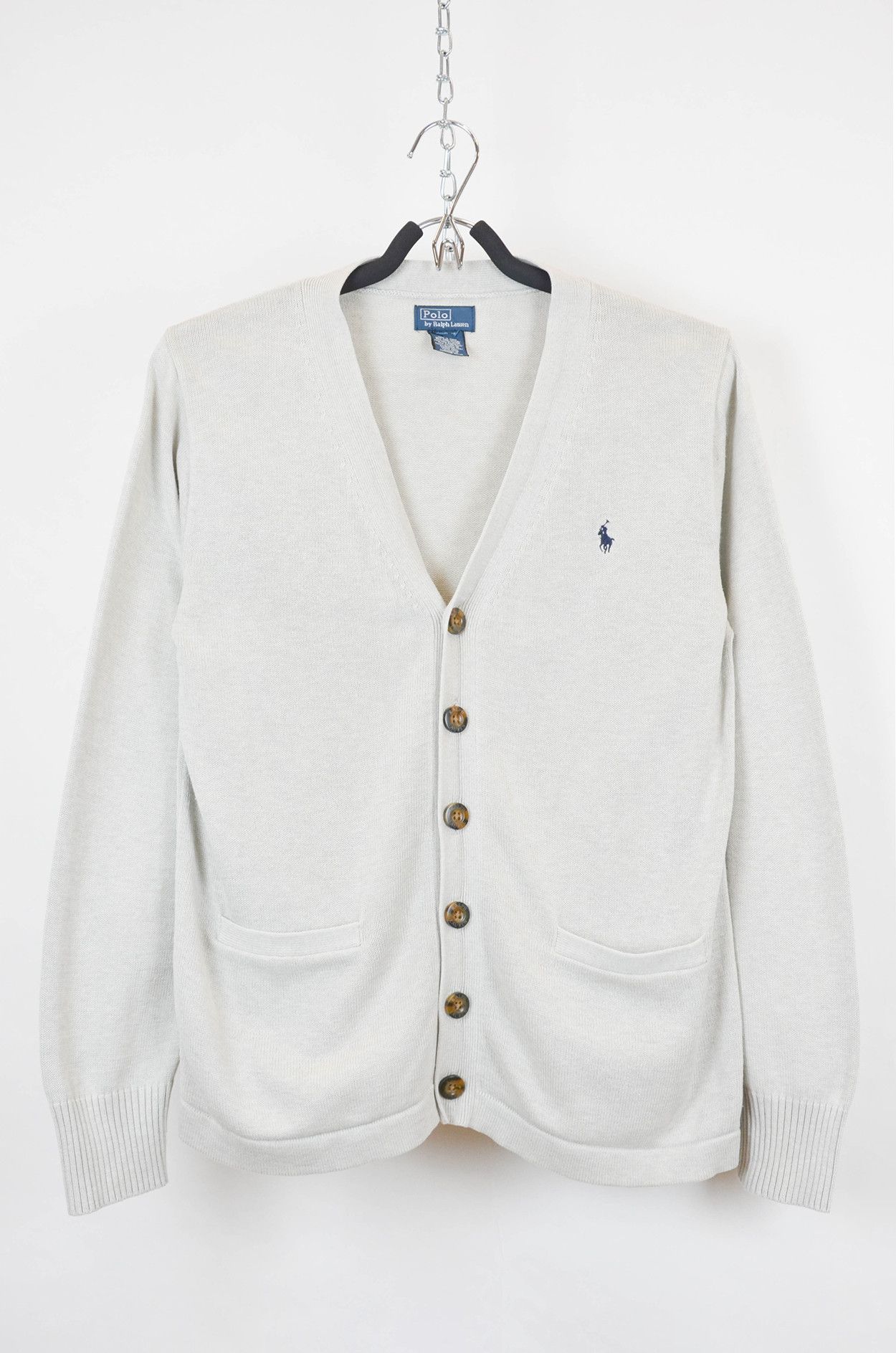 Polo Ralph Lauren Polo Ralph Lauren White Pima Cotton Knit Cardigan – Size M Size M / US 6-8 / IT 42-44 - 1 Thumbnail