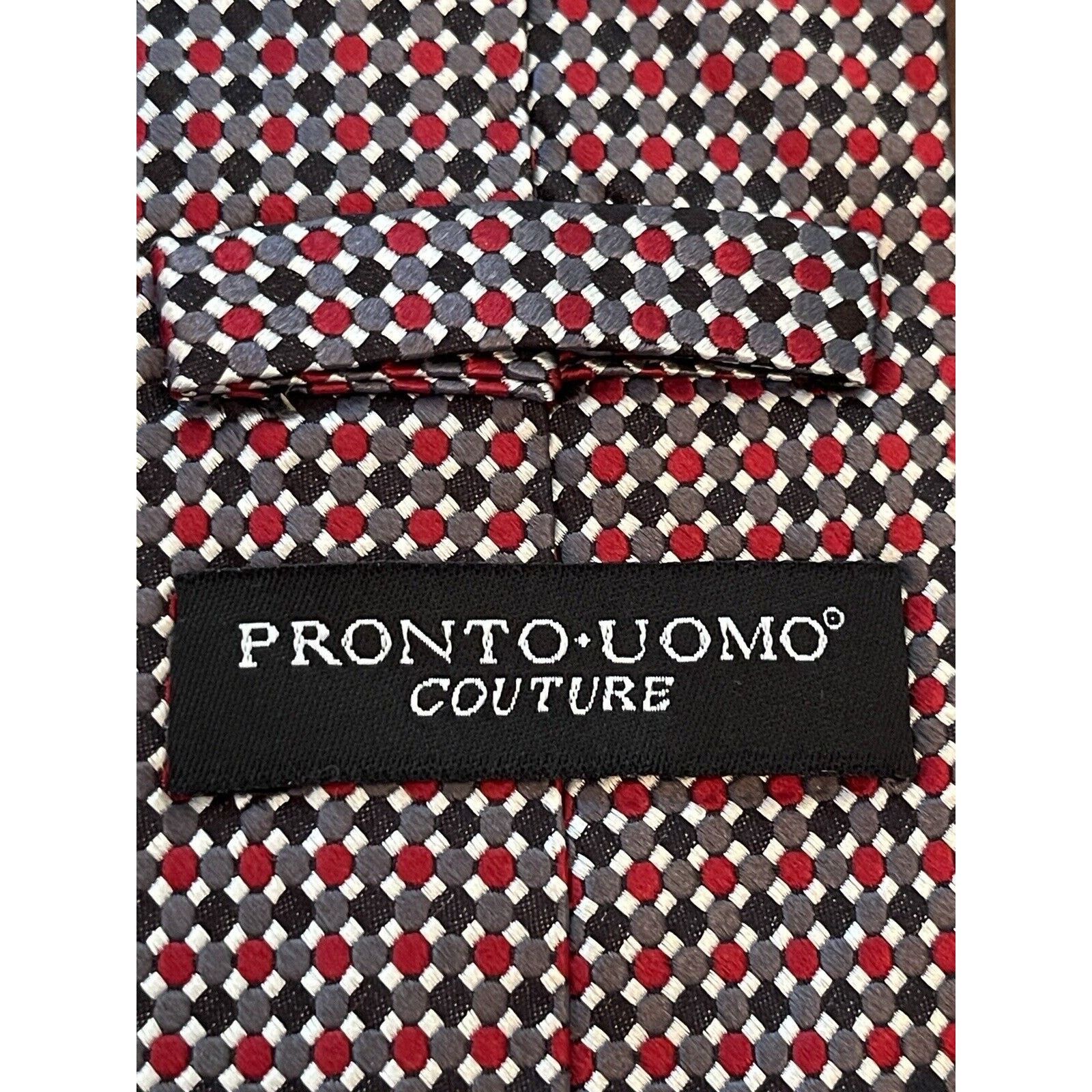Pronto Uomo Pronto Uomo Couture Red Gray Hand Made Silk Made In China Size ONE SIZE - 8 Thumbnail
