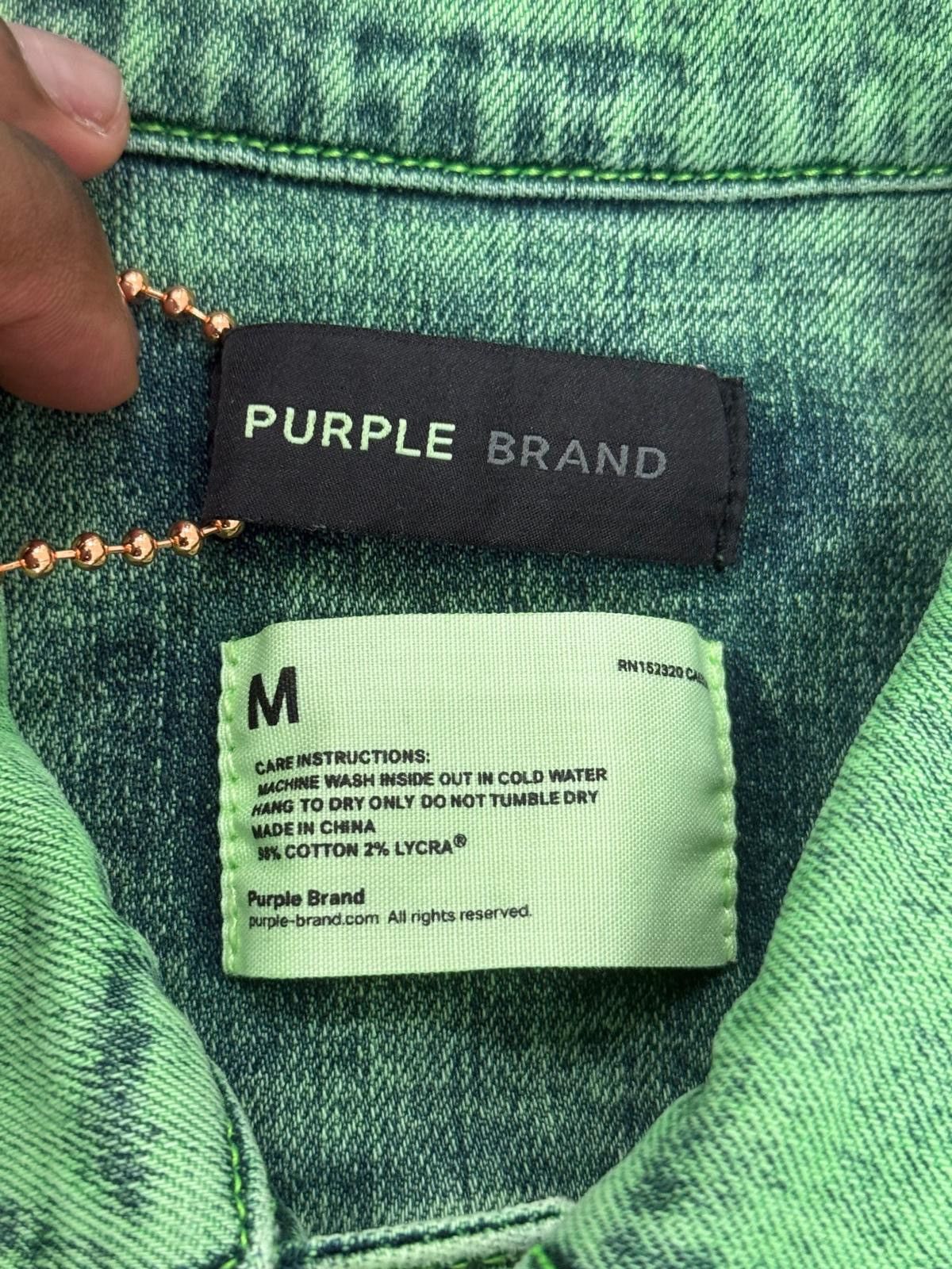 Purple Brand Purple Denim Green Shadow Jacket Size US M / EU 48-50 / 2 - 2 Thumbnail