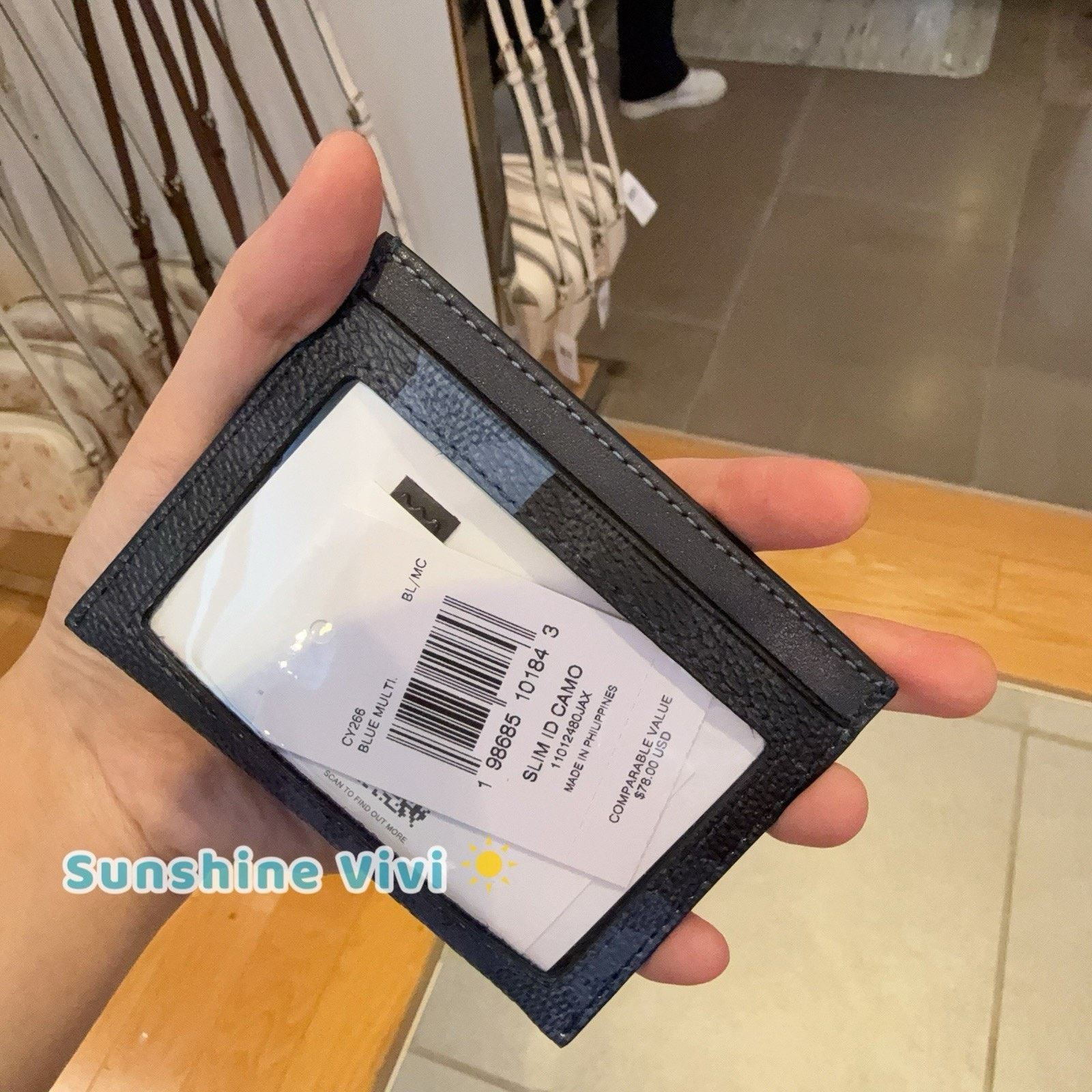 Coach NWT Coach Slim Id Card Case Signature Camo CY266 Blue Size ONE SIZE - 4 Thumbnail