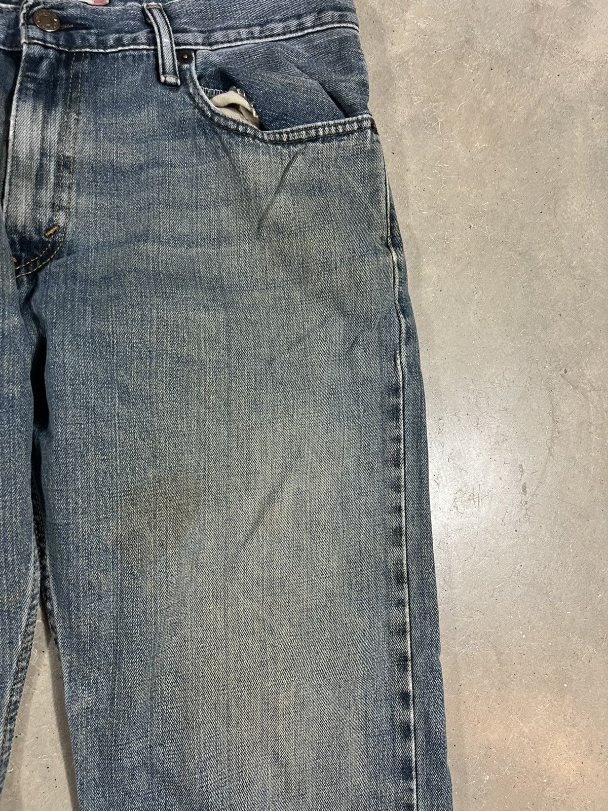 Levi's Vintage Levis 527 Low Rise Bootcut Mud Wash Faded Blue Jeans Size US 35 - 4 Thumbnail