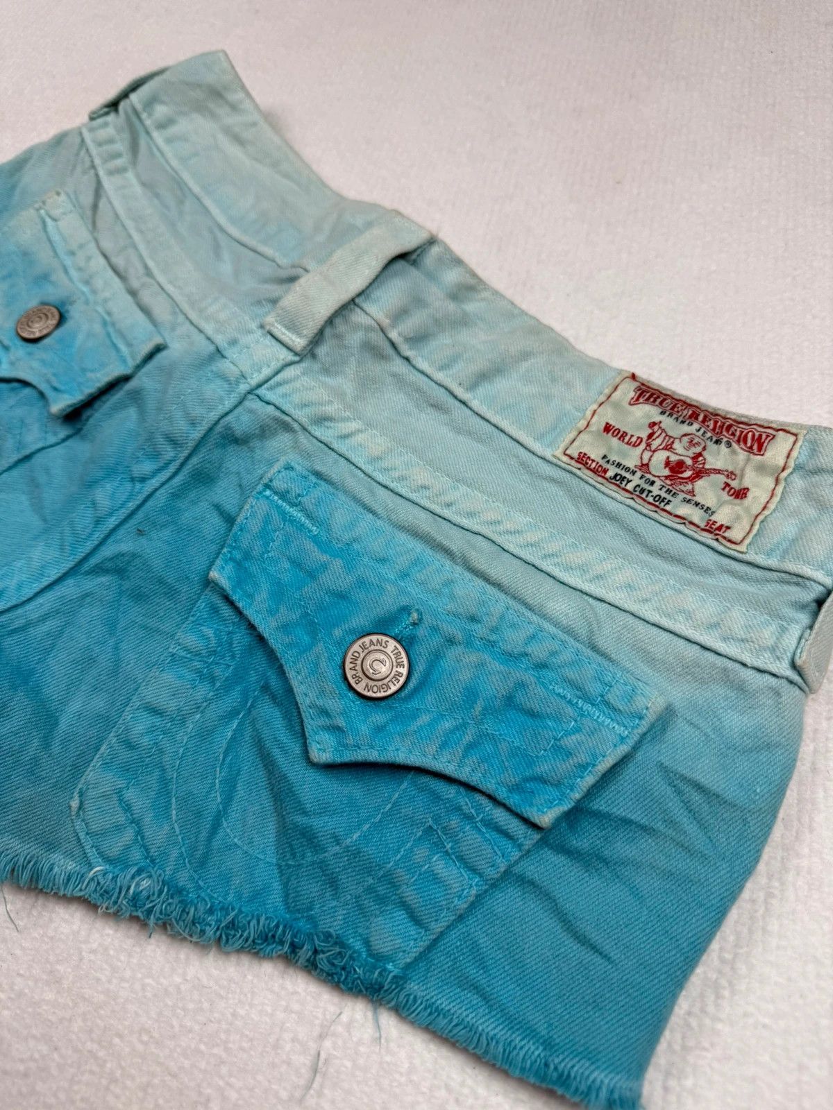 True Religion True Religion Low Waist Hot Pants Micro Shorts 2000s Y2k Size 27" / US 4 / IT 40 - 2 Thumbnail