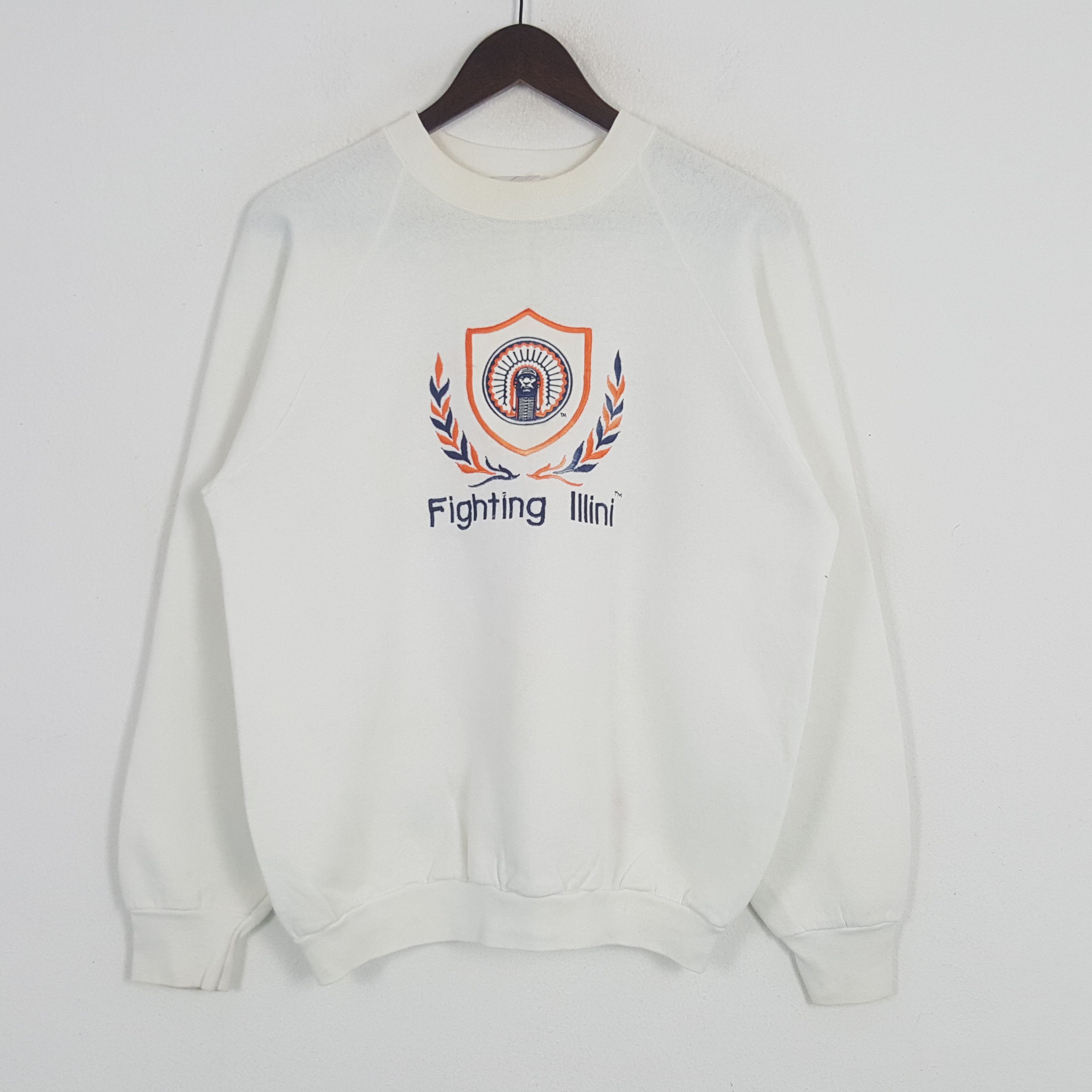 Vintage Vintage Fighting Illini Embroidery Sweatshirt Size US L / EU 52-54 / 3 - 1 Thumbnail