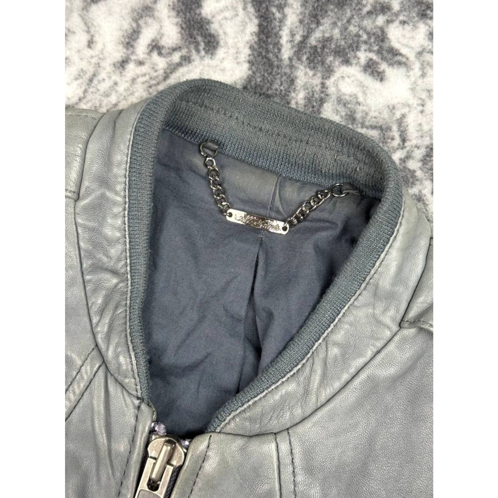 Allsaints AllSaints Jacket Bomber Shirt Men Gray M Leather Zip Zip Front Biker 00s Y2K Casual Spring Fall Winter Mens Size US M / EU 48-50 / 2 - 4 Thumbnail
