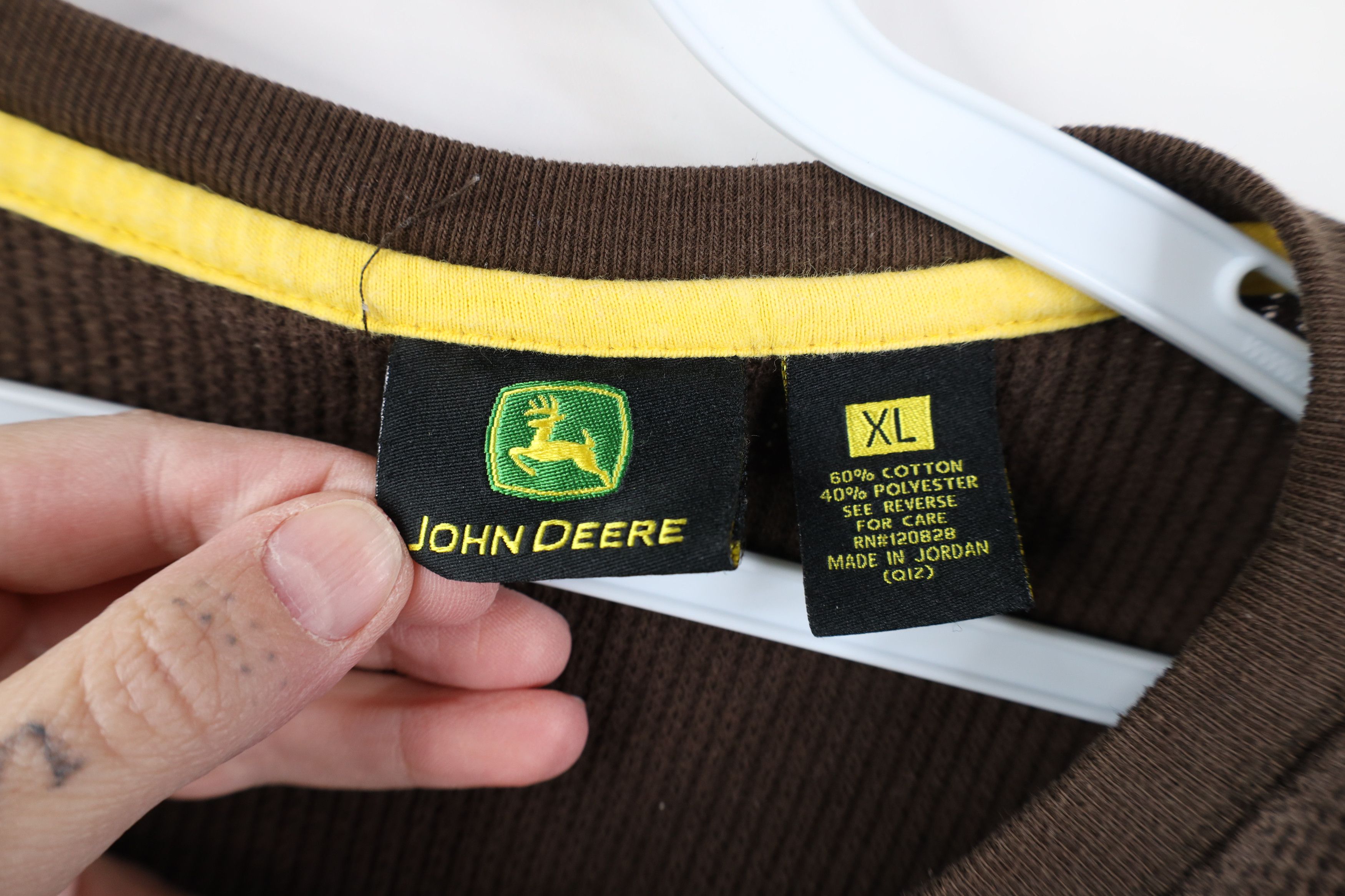 John Deere Vintage John Deere Tractors Waffle Knit Long Sleeve T-Shirt Size US XL / EU 56 / 4 - 9 Thumbnail