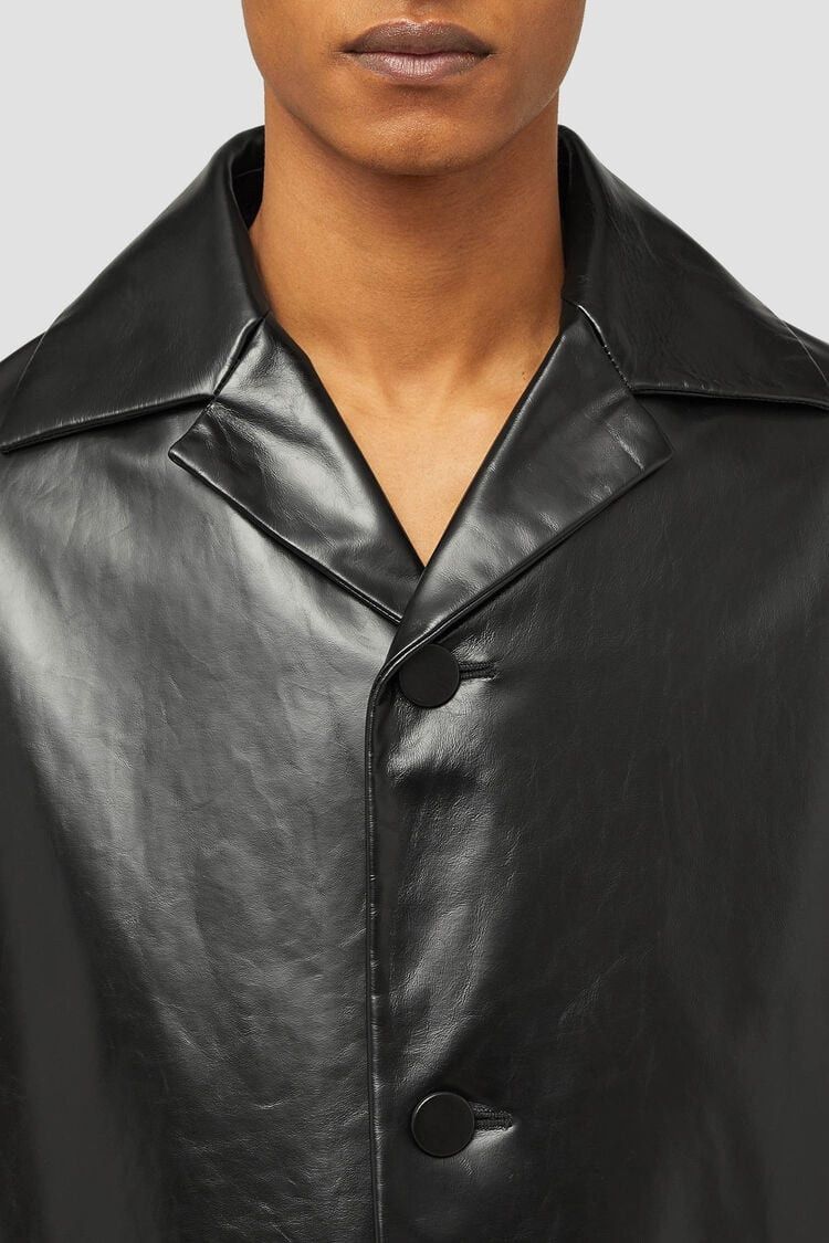 Jil Sander o1w1db10825 Leather Coat in Black Size US S / EU 44-46 / 1 - 5 Thumbnail