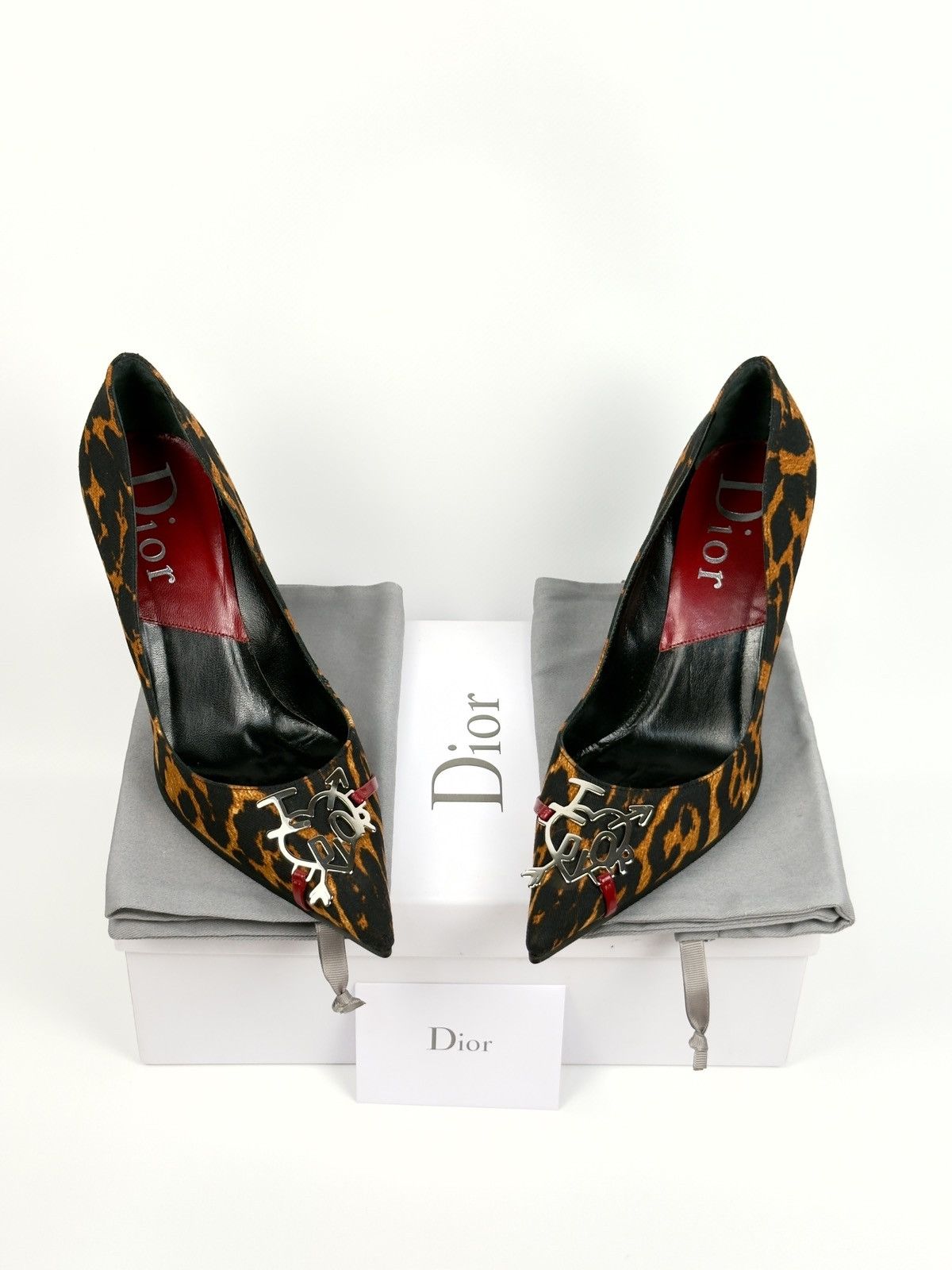 Dior 💖 Dior Iconic F/W 2004 by John Galliano Leopard Heels Pumps Size US 8.5 / IT 38.5 - 21 Thumbnail